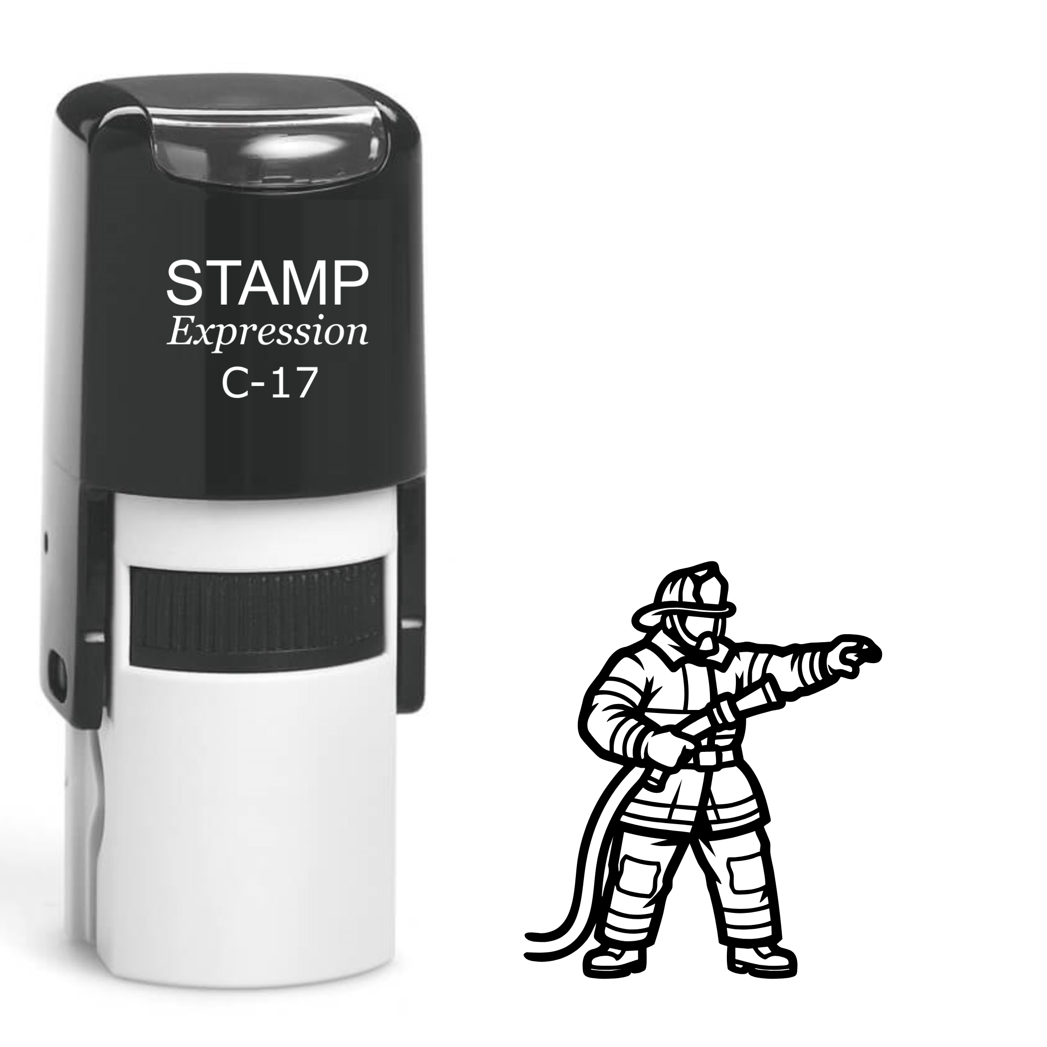 Firefighter outline Self Inking Rubber Stamp (SH-64013)