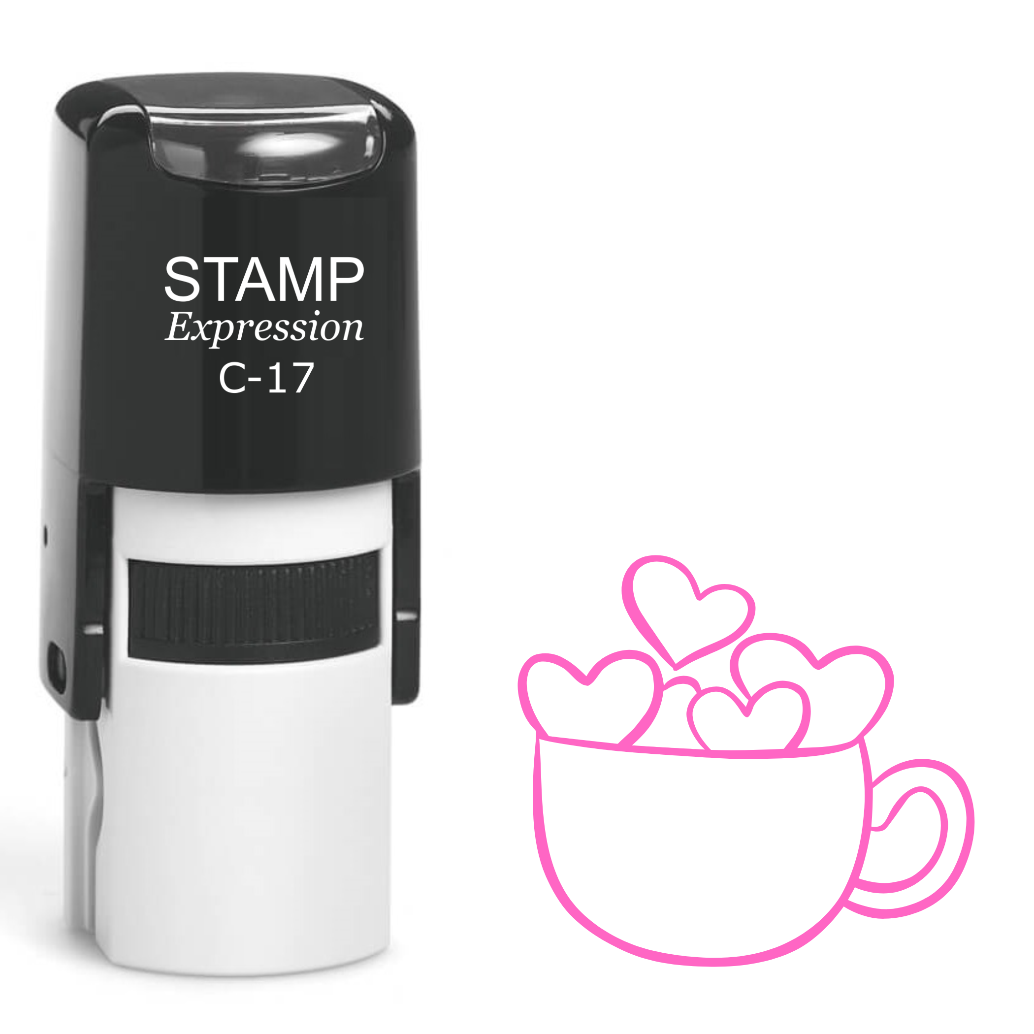Cappuccino mug full of hearts Valentine’s Day Self Inking Rubber Stamp (SH-64026)
