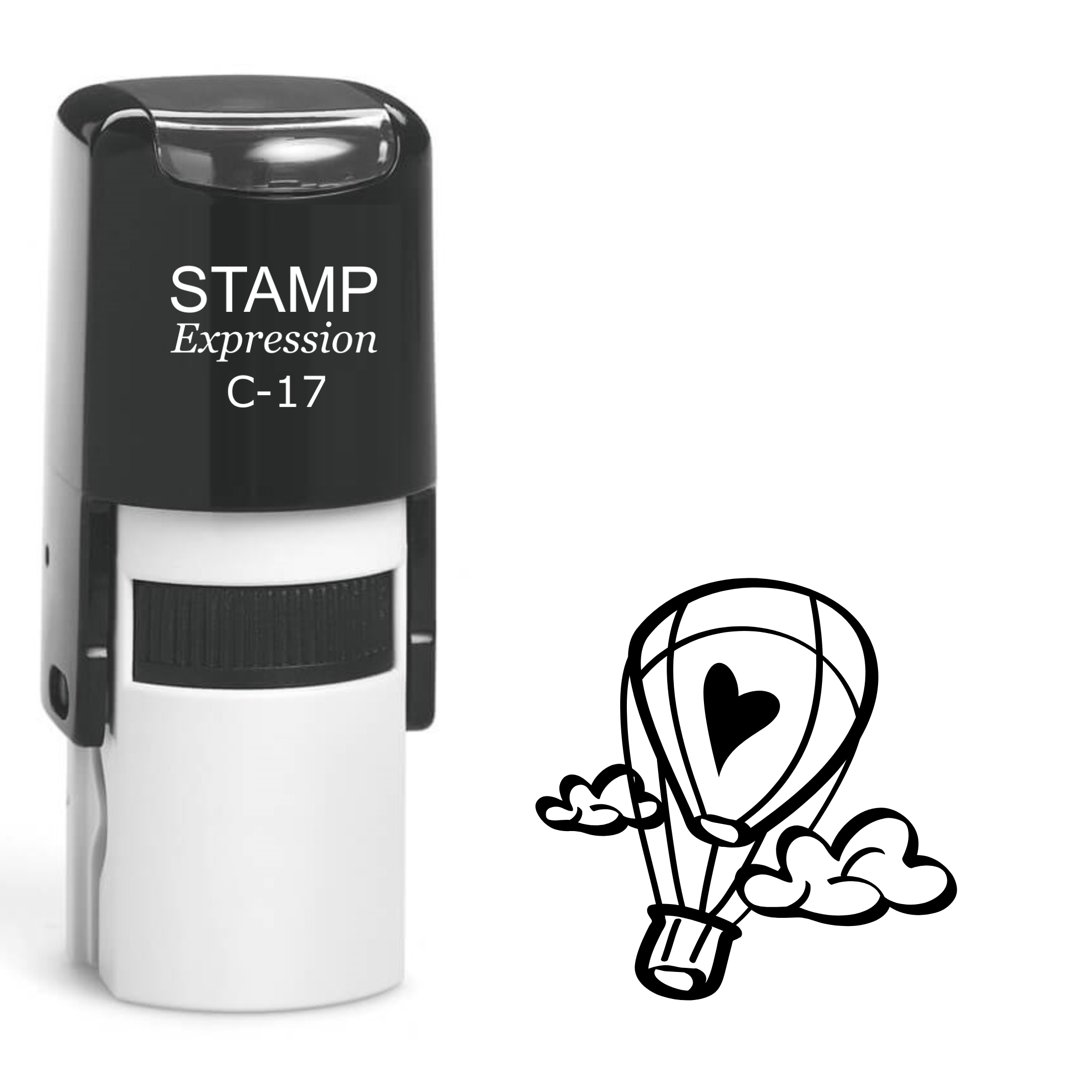 Flying air balloon with heart Self Inking Rubber Stamp (SH-64037)