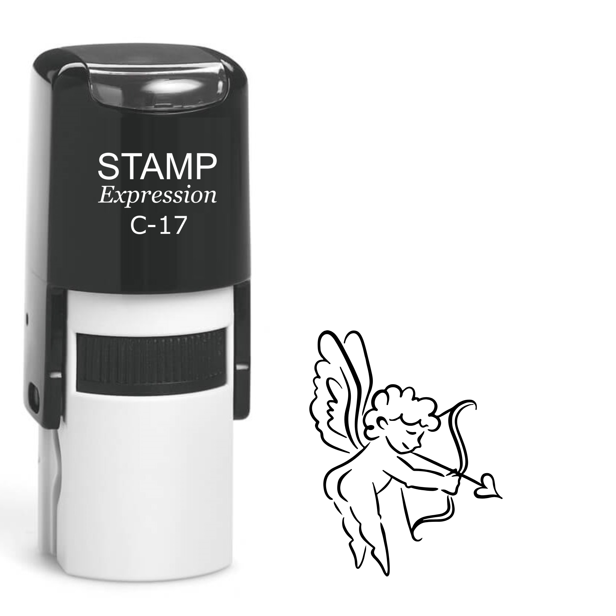 Flying cupid with bow and arrow Self Inking Rubber Stamp (SH-64042)