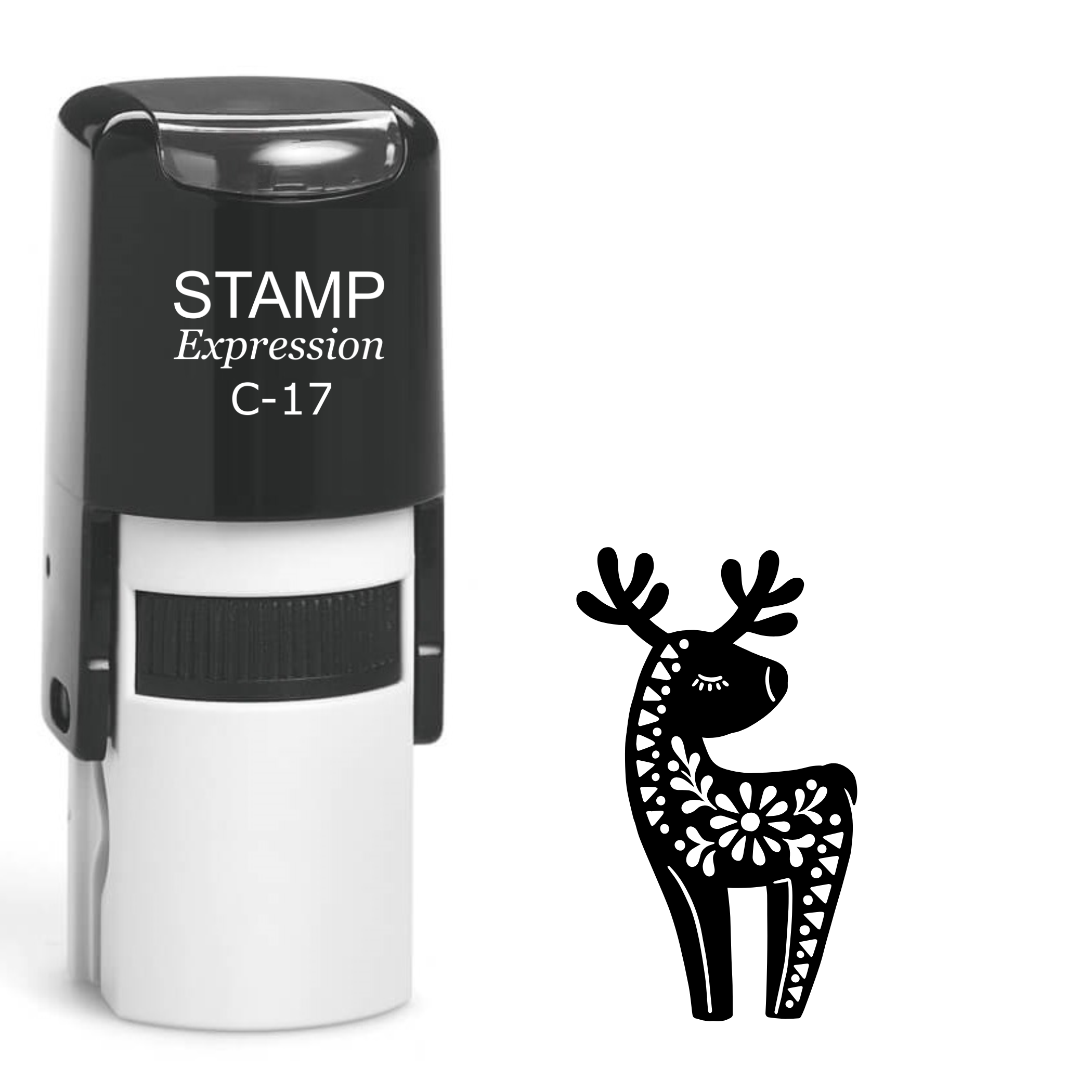 Ornate reindeer Self Inking Rubber Stamp (SH-64066)