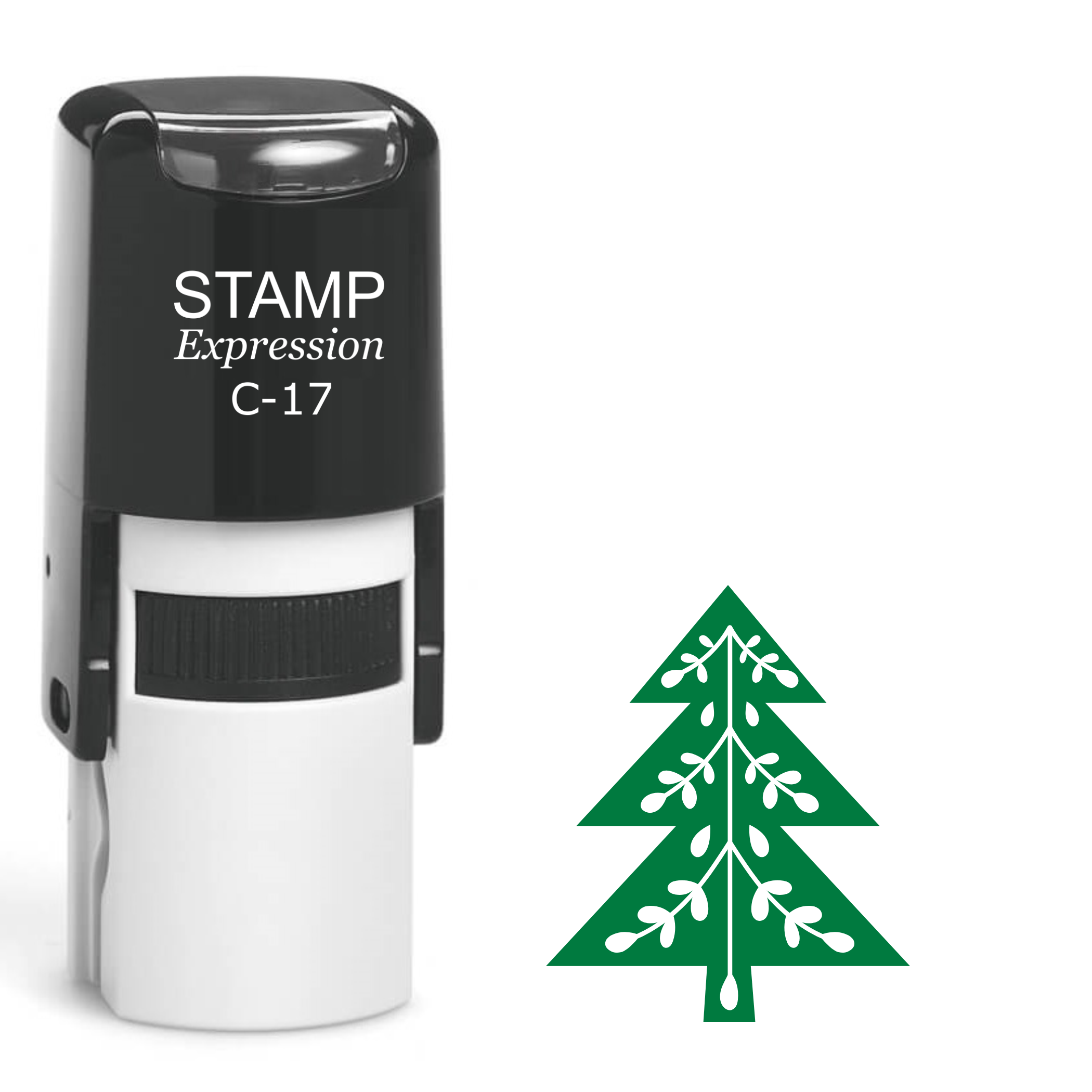 Ornate Christmas tree Self Inking Rubber Stamp (SH-64067)