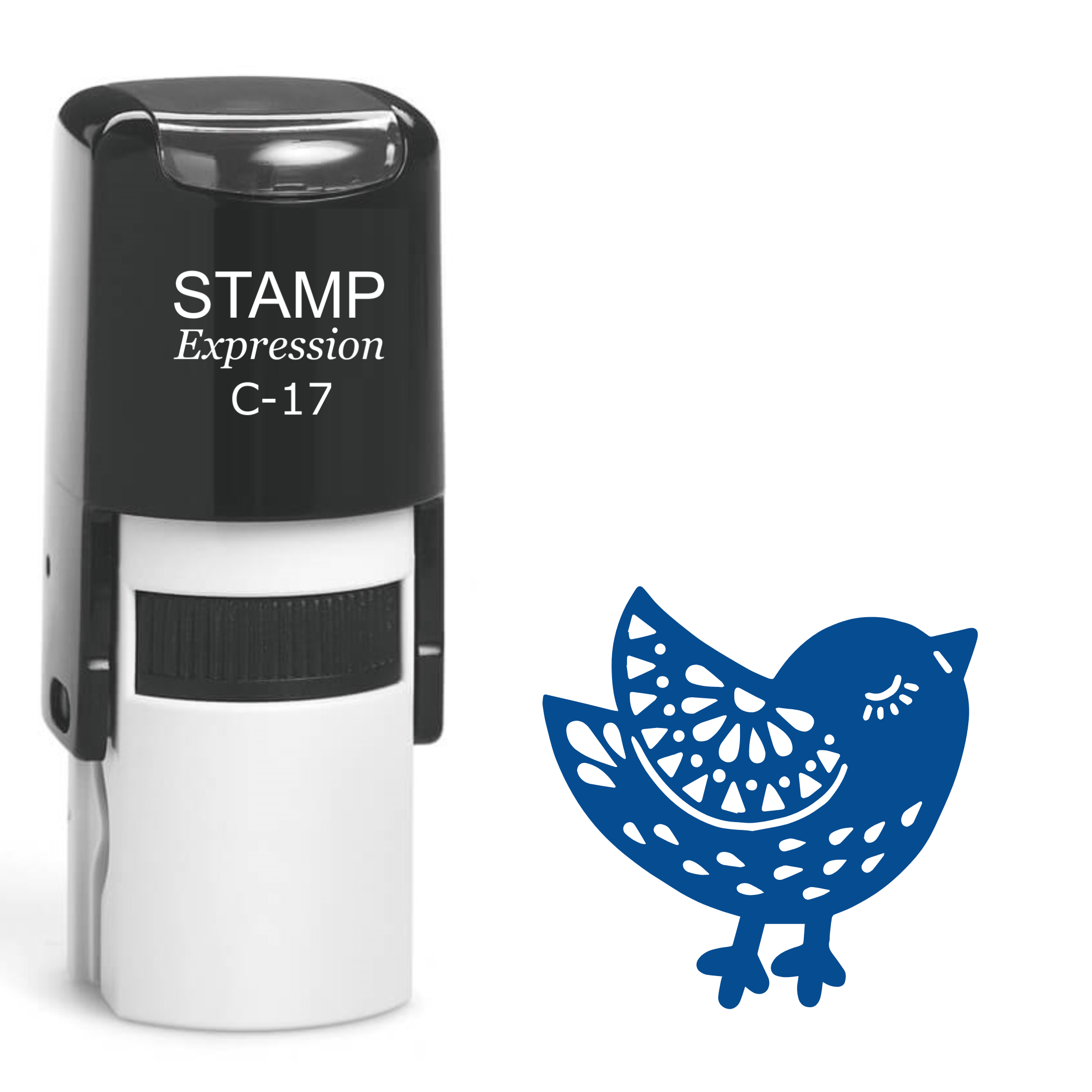 Ornate flying bird Self Inking Rubber Stamp (SH-64068)