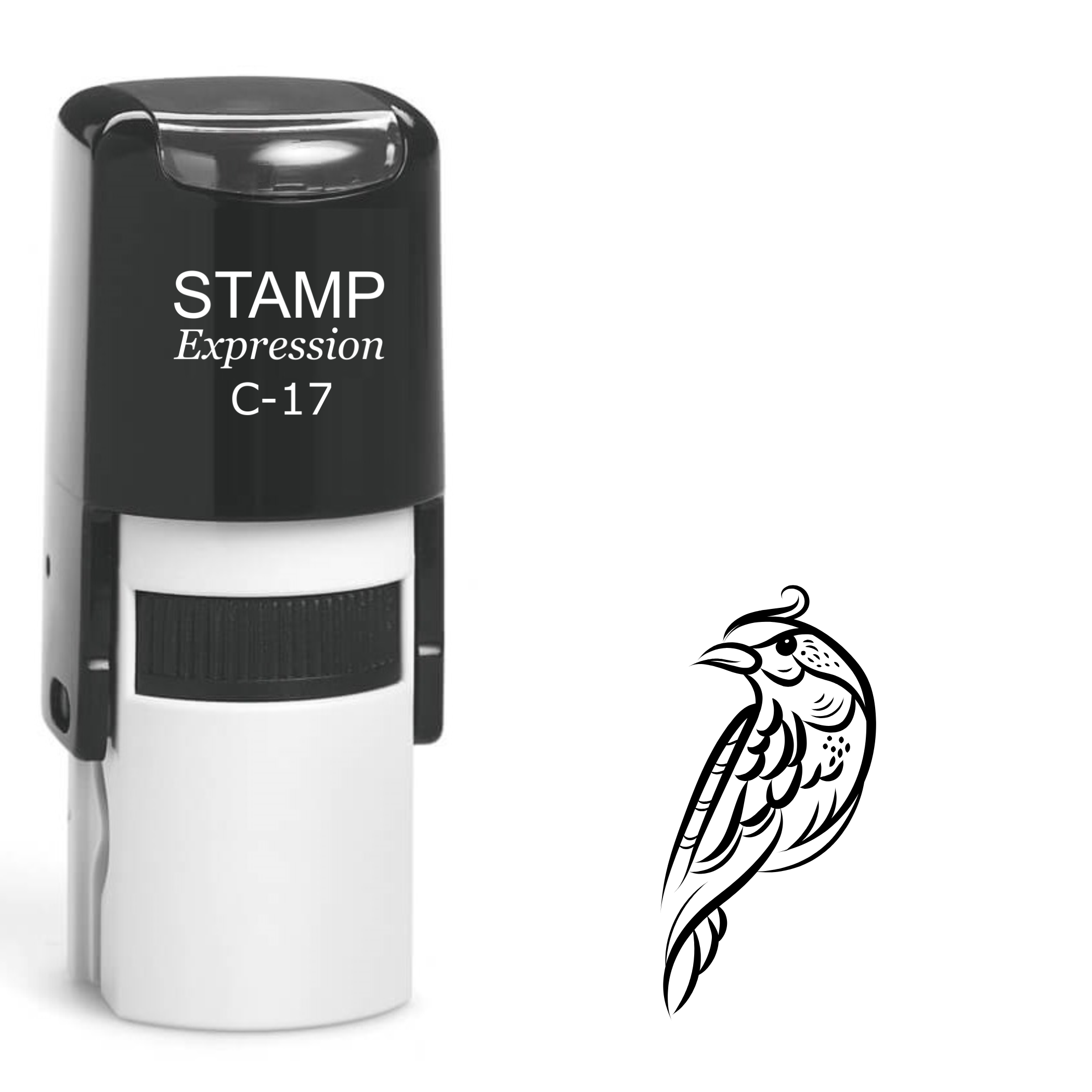 Ornate bird profile Self Inking Rubber Stamp (SH-64074)
