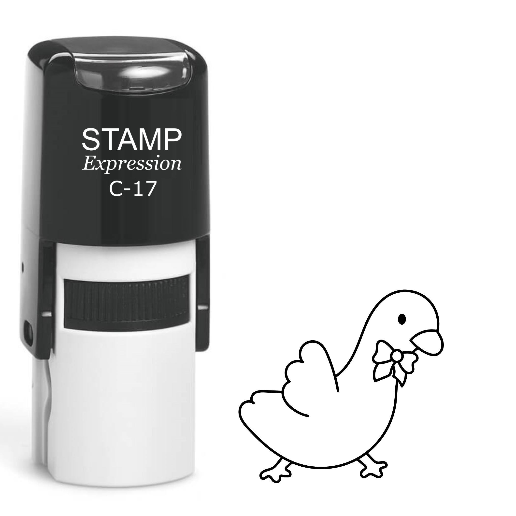 Dancing duck with bow tie Self Inking Rubber Stamp (SH-64088)