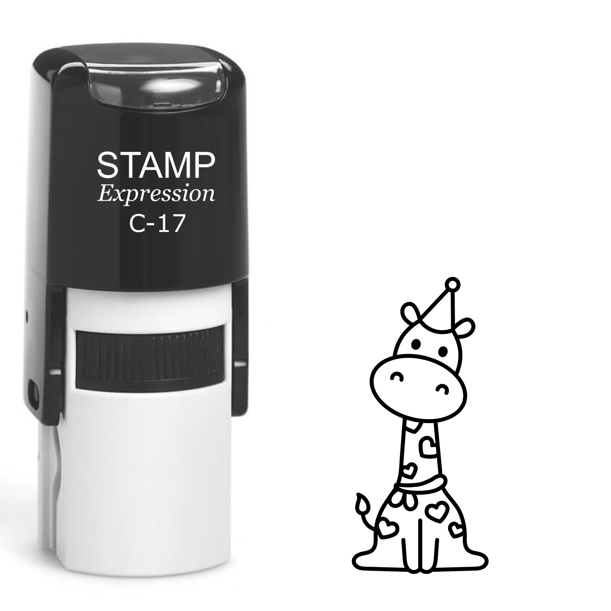 Cute giraffe wearing party hat Self Inking Rubber Stamp (SH-64094)