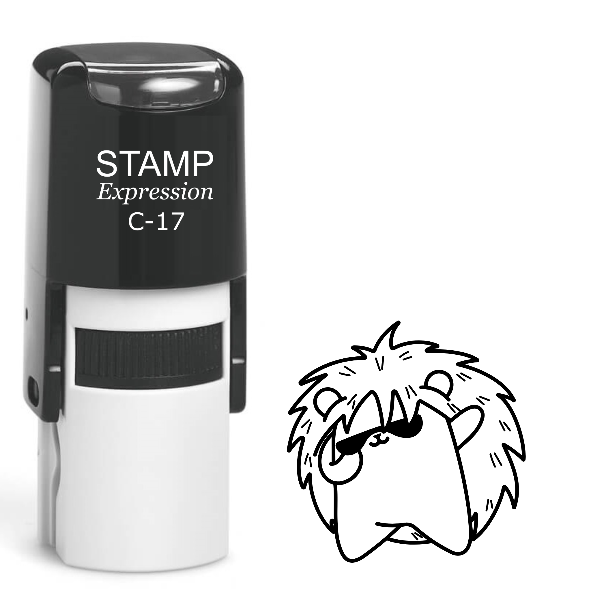 Dabbing hedgehog with sunglasses Self Inking Rubber Stamp (SH-64098)