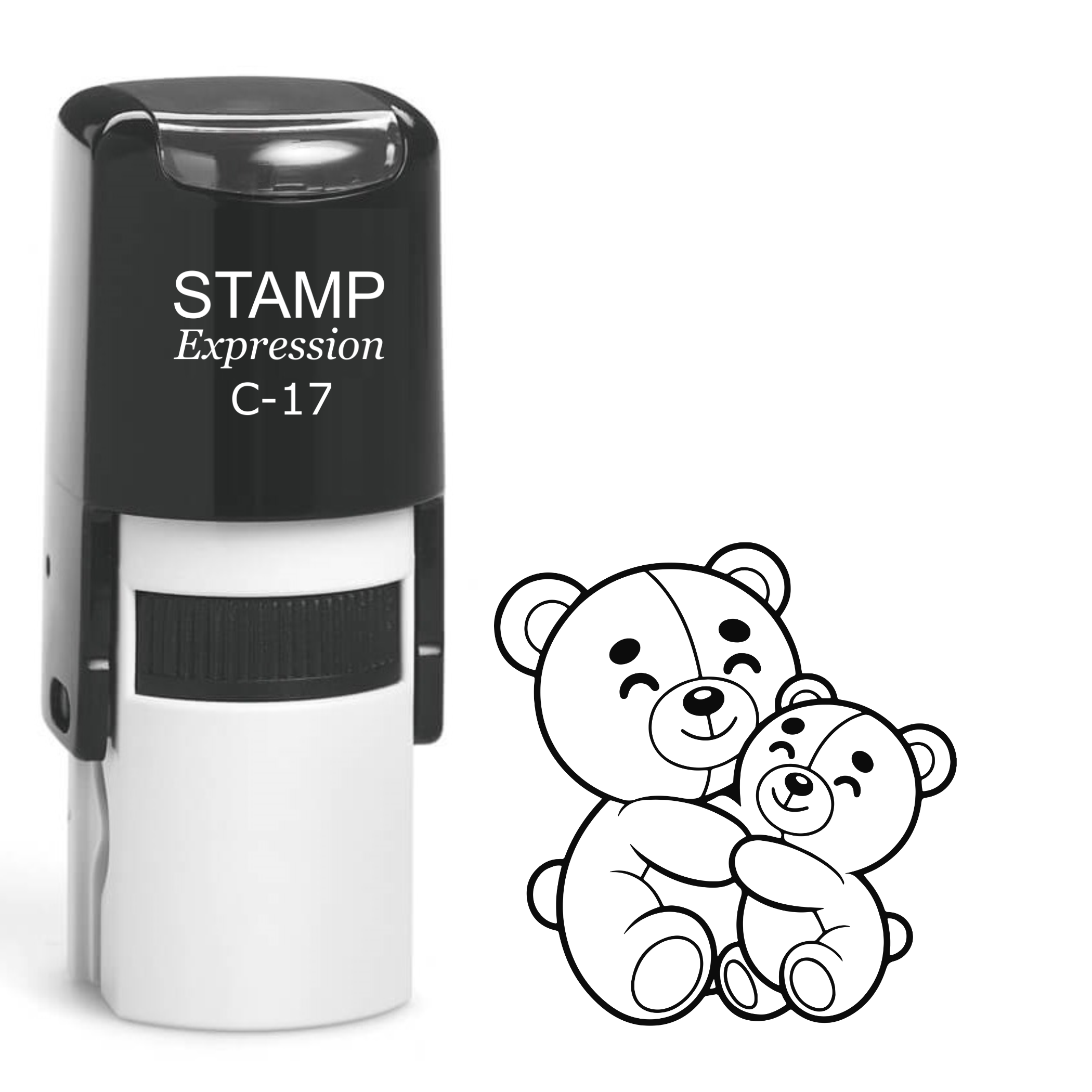 Hugging mama and baby bear Self Inking Rubber Stamp (SH-64114)