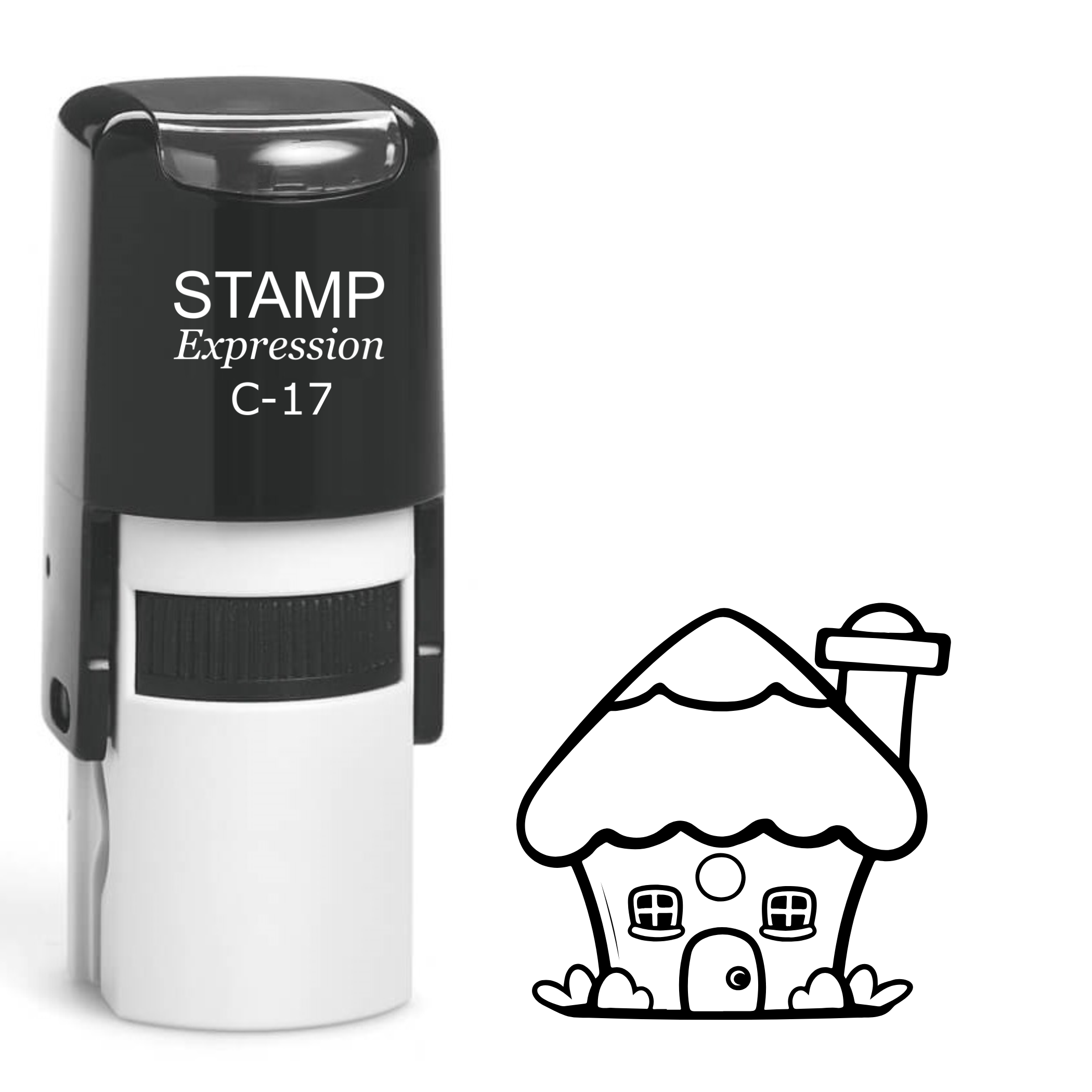Whimsical cottage house Self Inking Rubber Stamp (SH-64122)
