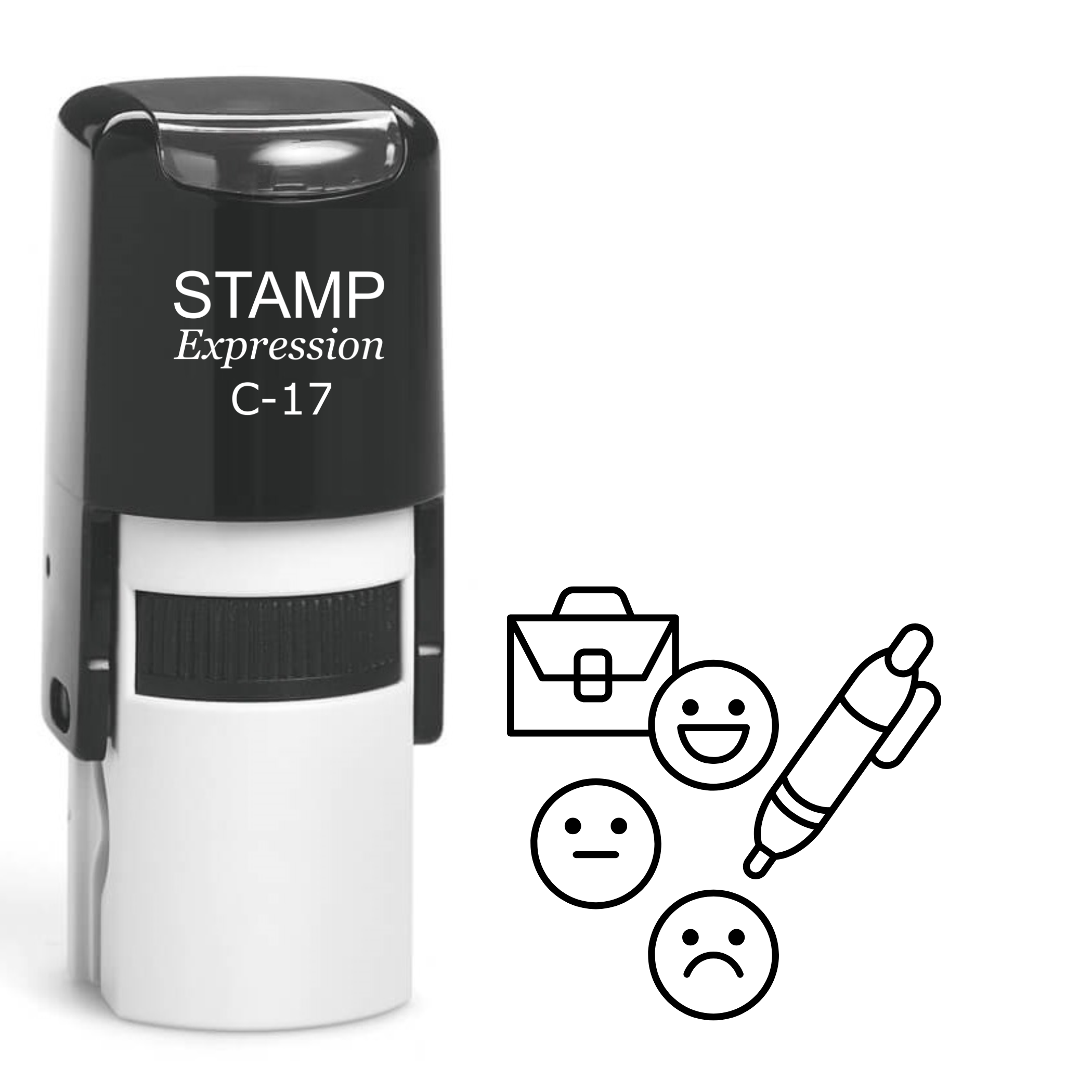 Emojis with pen and briefcase school Self Inking Rubber Stamp (SH-64140)