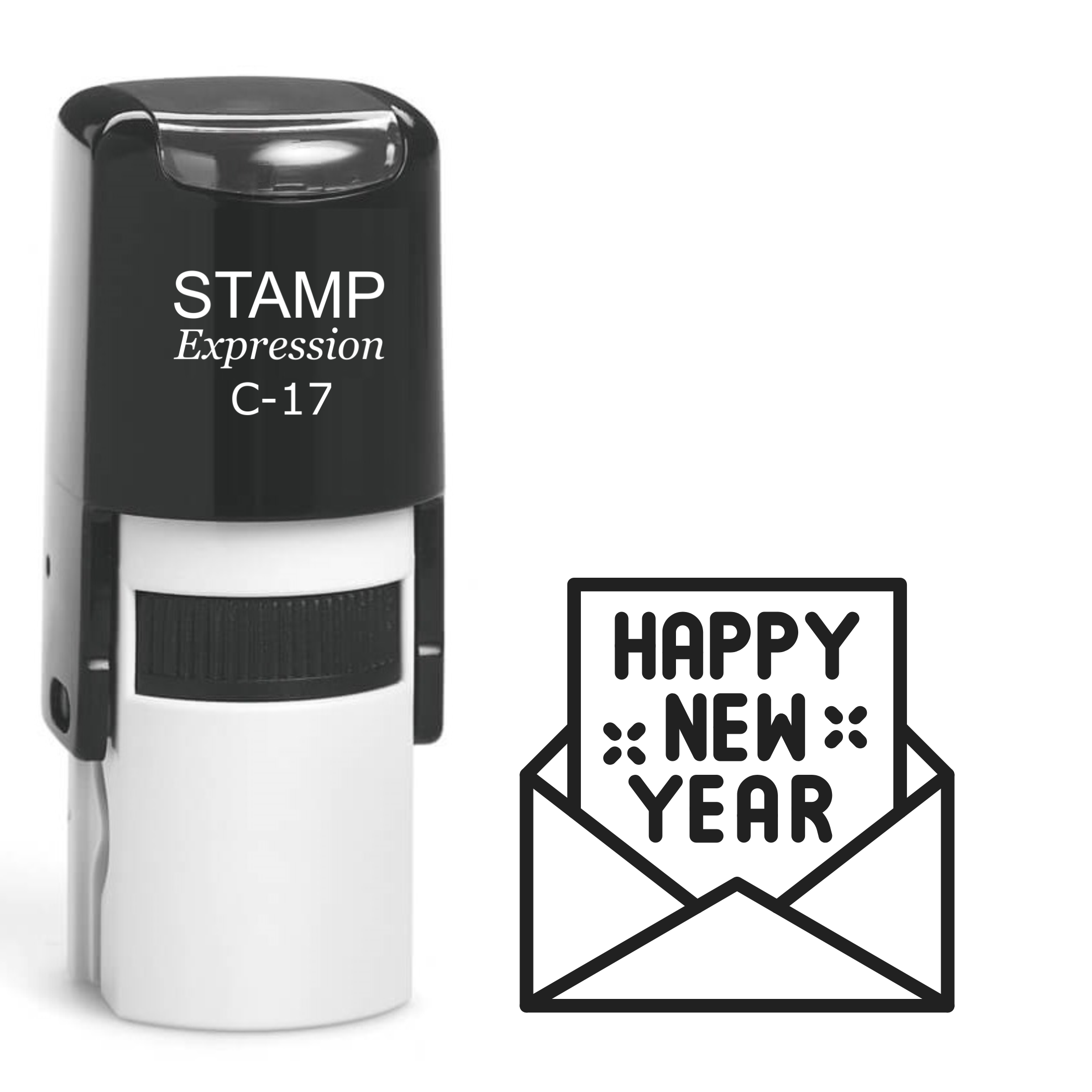 Open Happy New Year letter Self Inking Rubber Stamp (SH-64144)