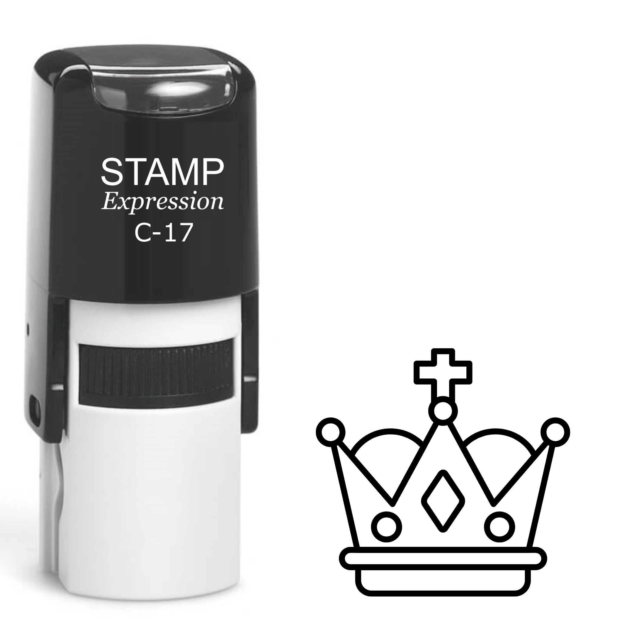 Royal crown with cross outline Self Inking Rubber Stamp (SH-64155)