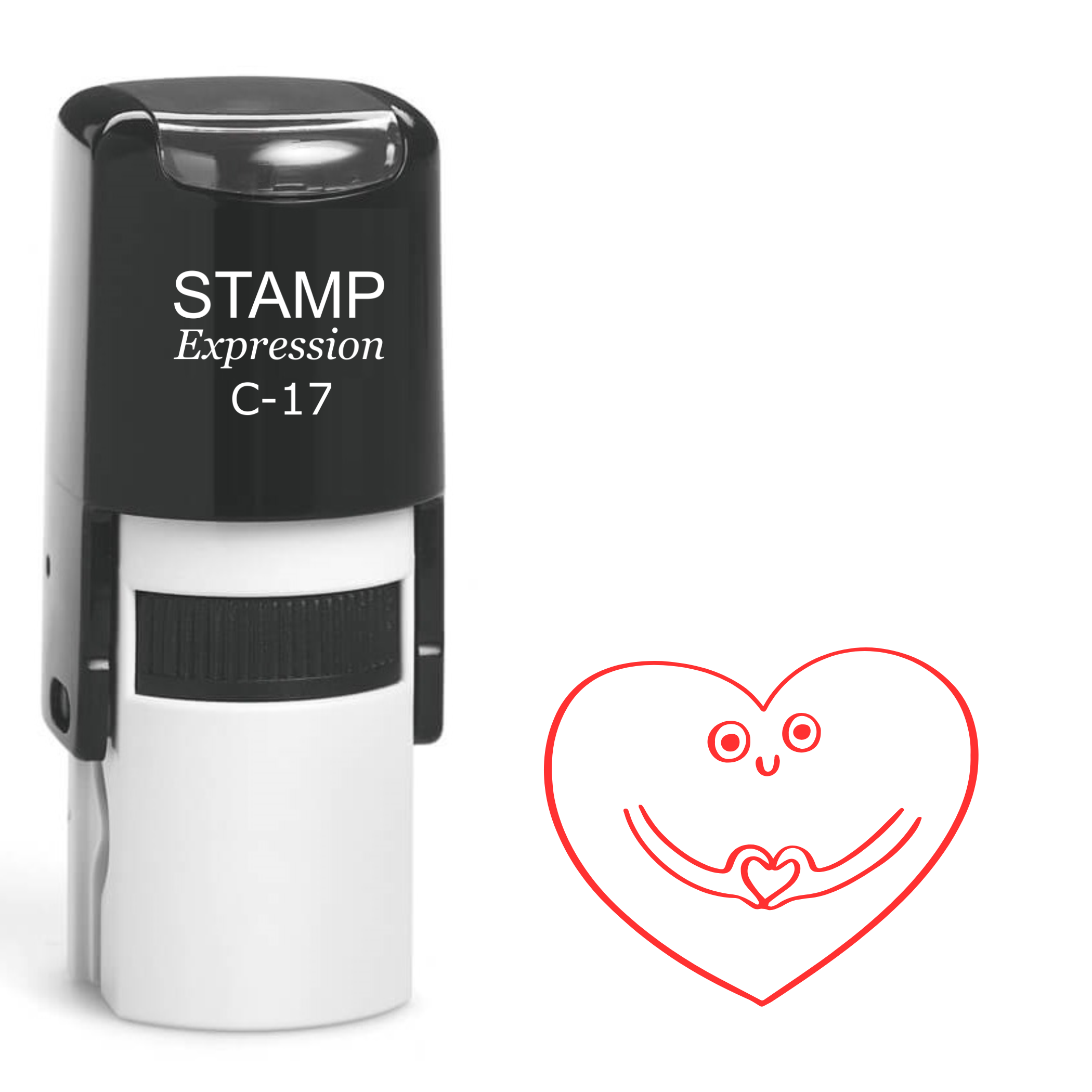 Cute heart doing heart symbol Self Inking Rubber Stamp (SH-64157)