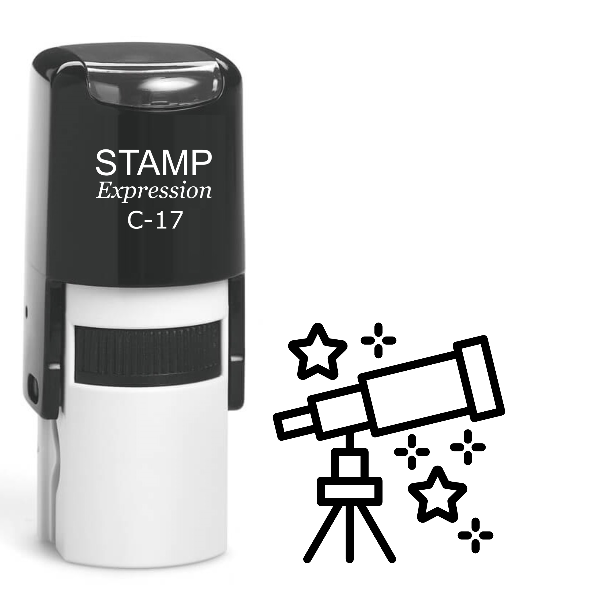 Telescope with stars Self Inking Rubber Stamp (SH-64160)