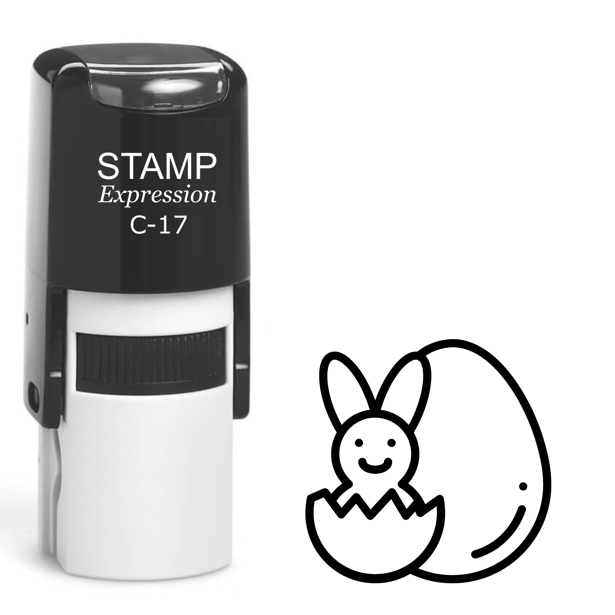 Little bunny inside the egg Easter Self Inking Rubber Stamp (SH-64163)