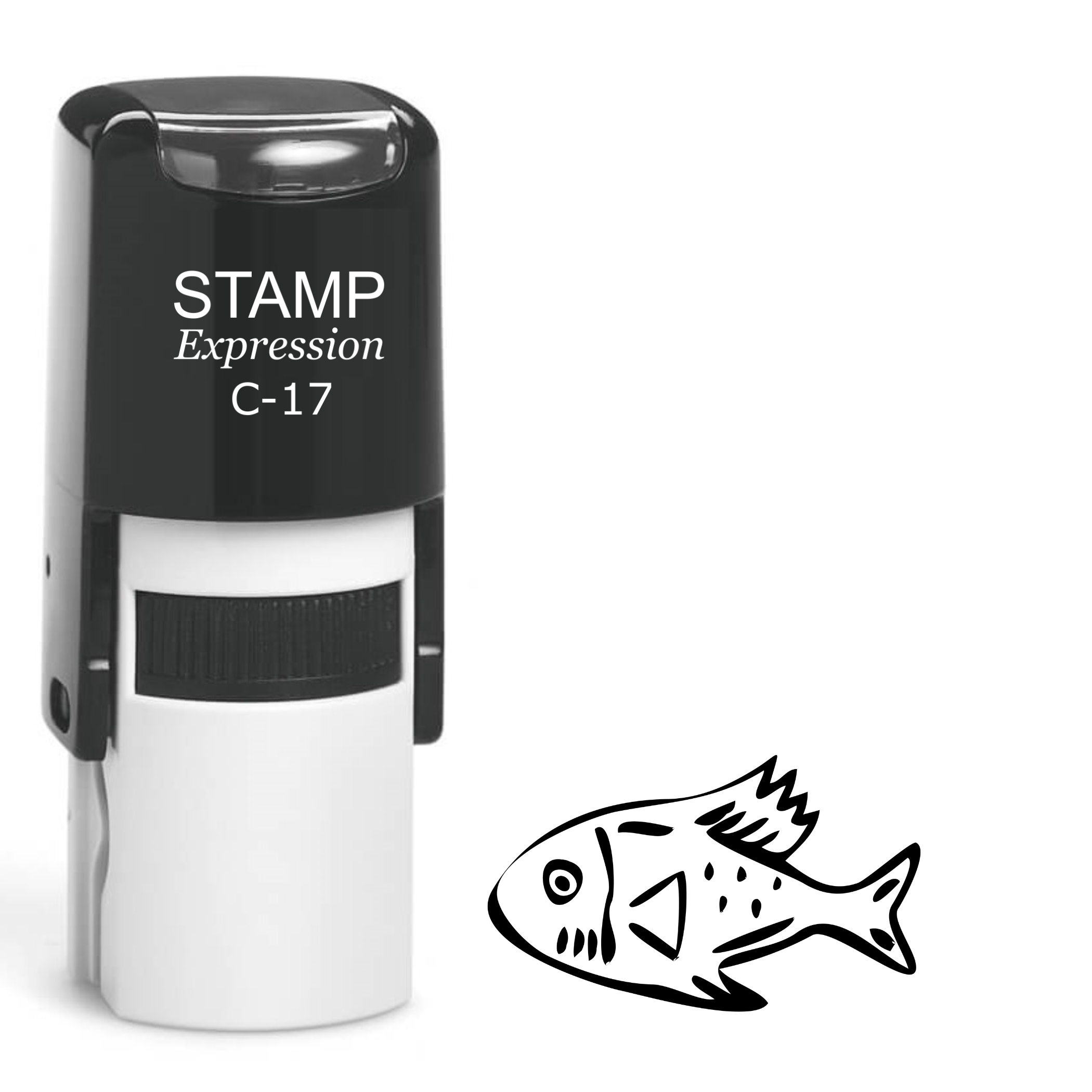 Tribal fish outline Self Inking Rubber Stamp (SH-64167)