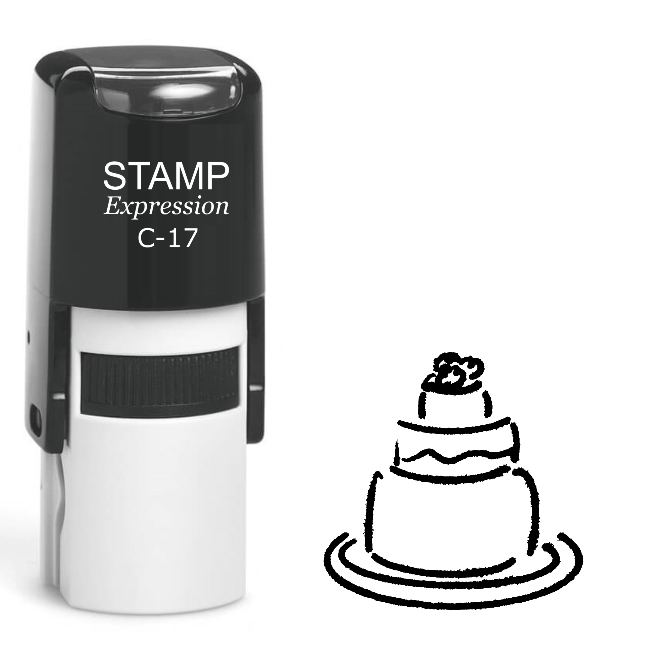 Wedding cake outline Self Inking Rubber Stamp (SH-64174)