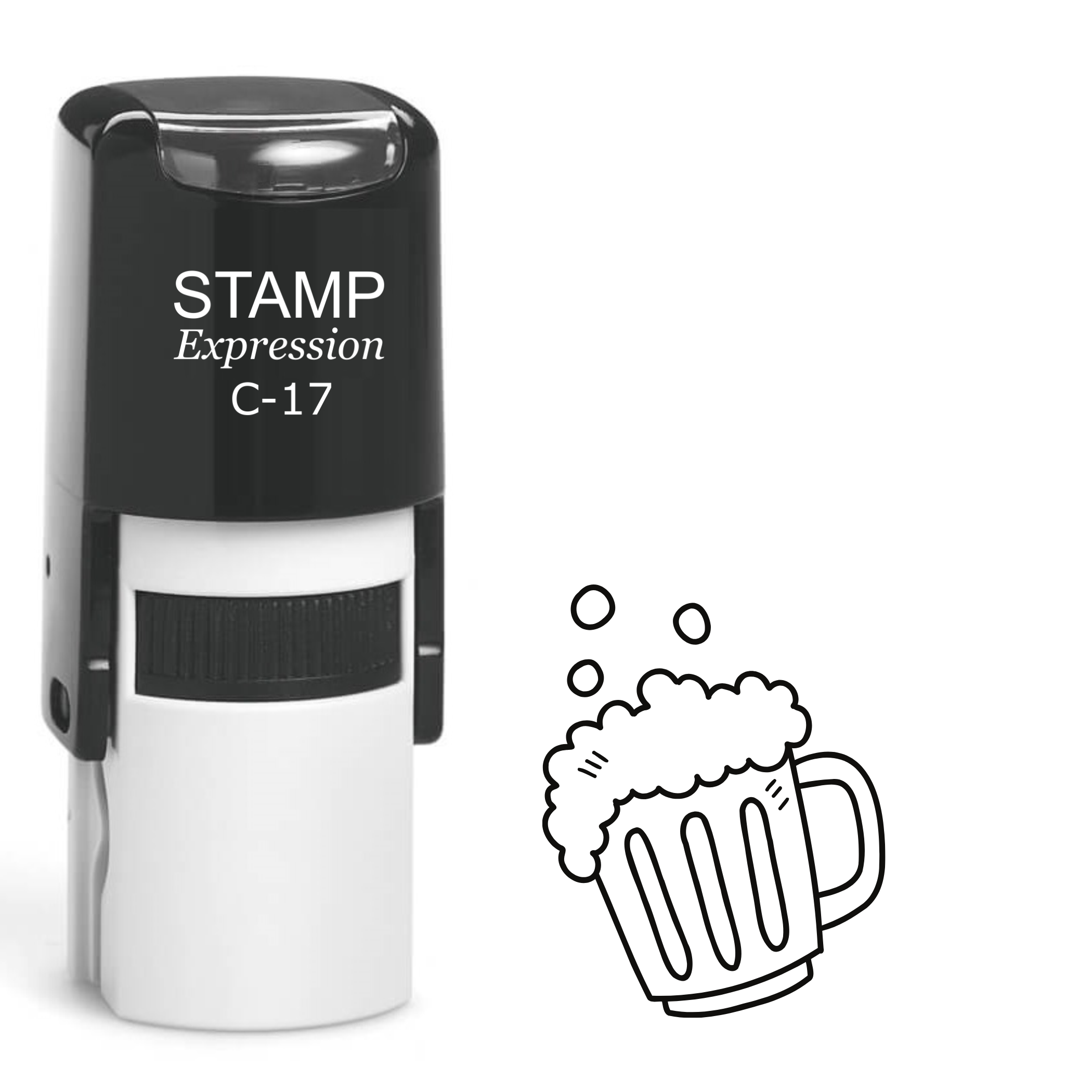 Tilted beer mug Self Inking Rubber Stamp (SH-64189)