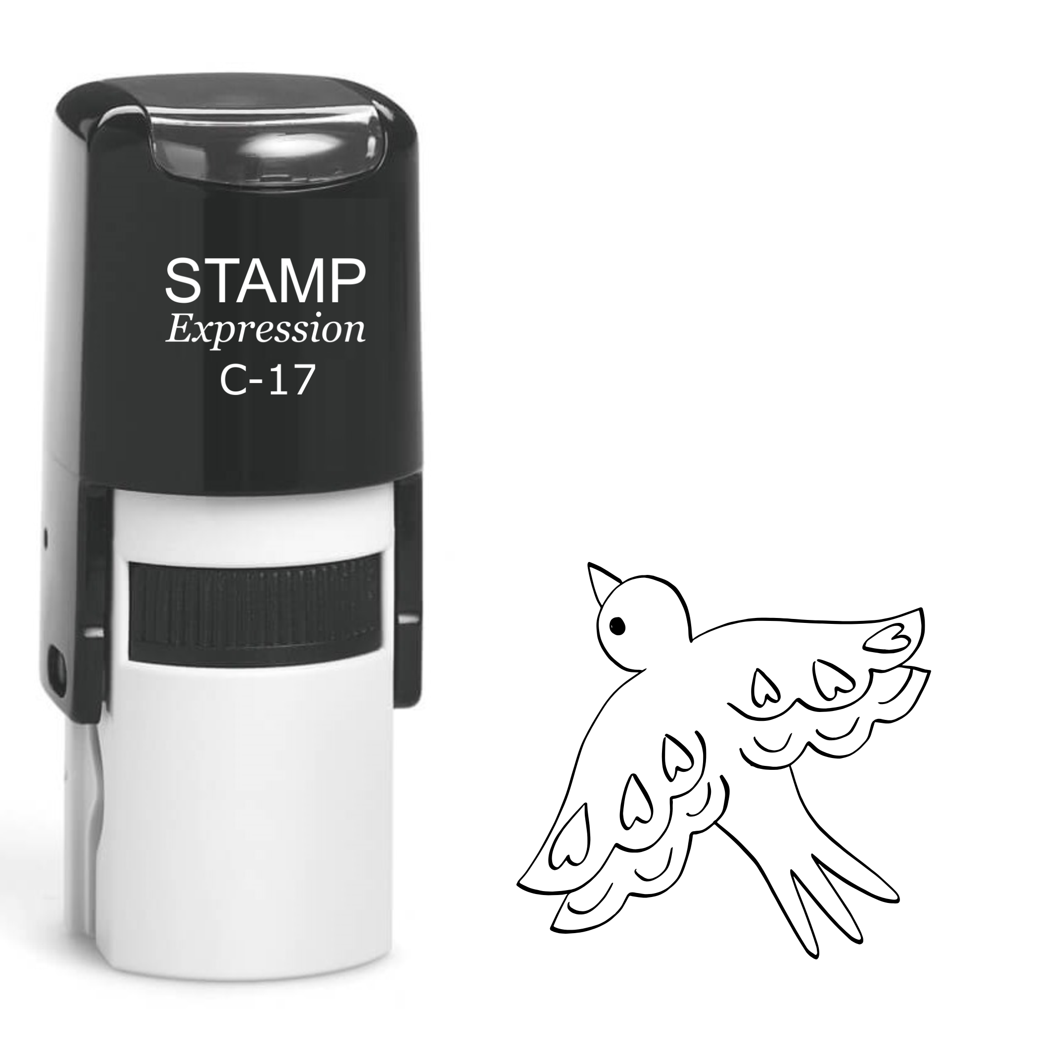 Gorgeous flying bird with hearts Self Inking Rubber Stamp (SH-64191)