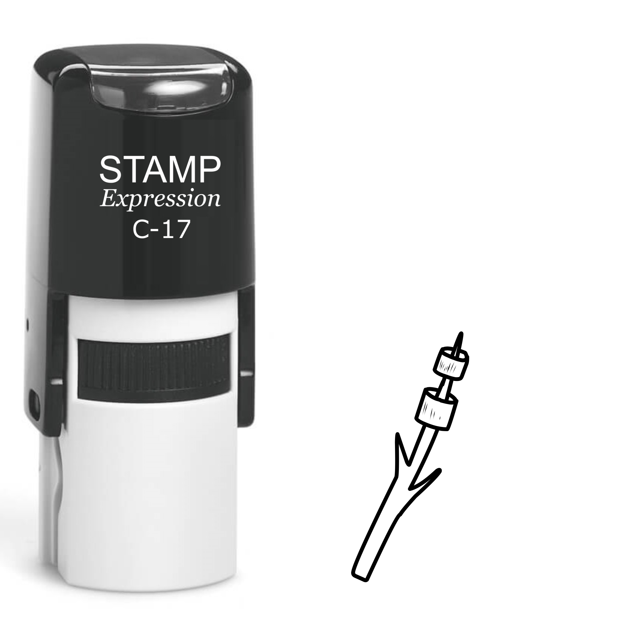 Roasted marshmallow on a stick Self Inking Rubber Stamp (SH-64196)
