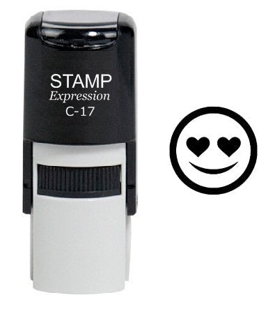 Heart Shaped Eyes Emoji Self Inking Rubber Stamp (SH-6420)