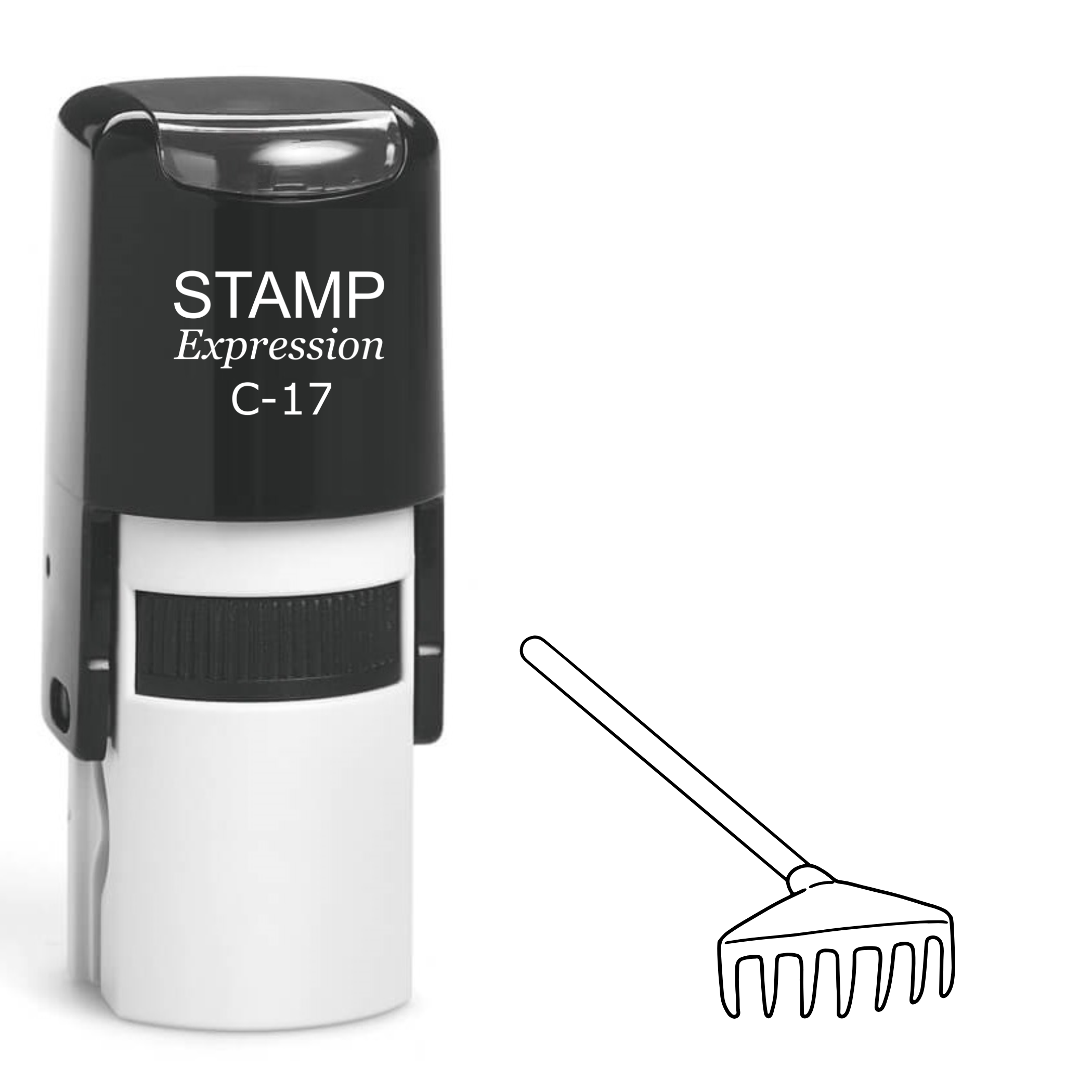 Rake outline Self Inking Rubber Stamp (SH-64205)