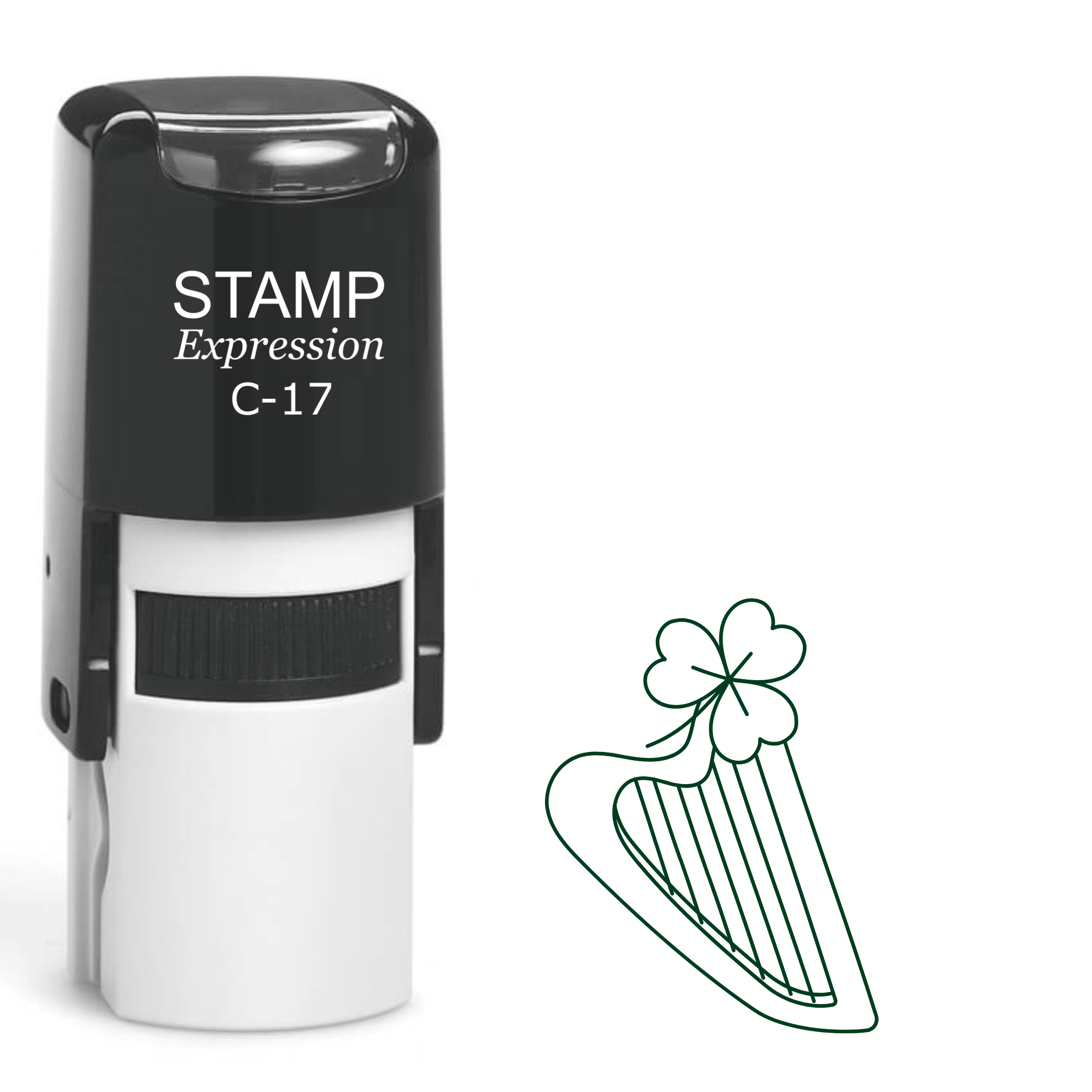 Shamrock harp St. Patrick’s Self Inking Rubber Stamp (SH-64212)
