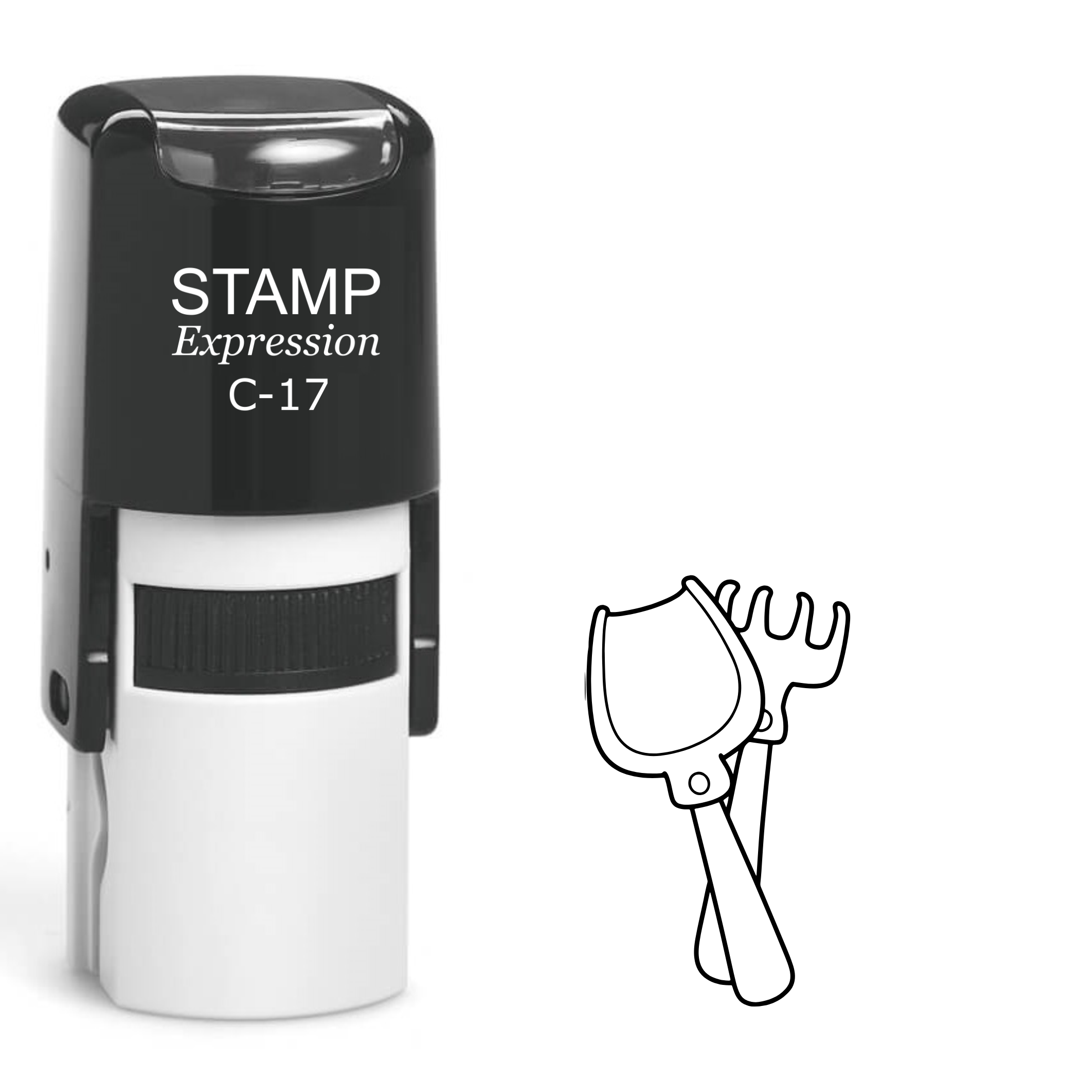 Shovel and rake sand toys Self Inking Rubber Stamp (SH-64213)