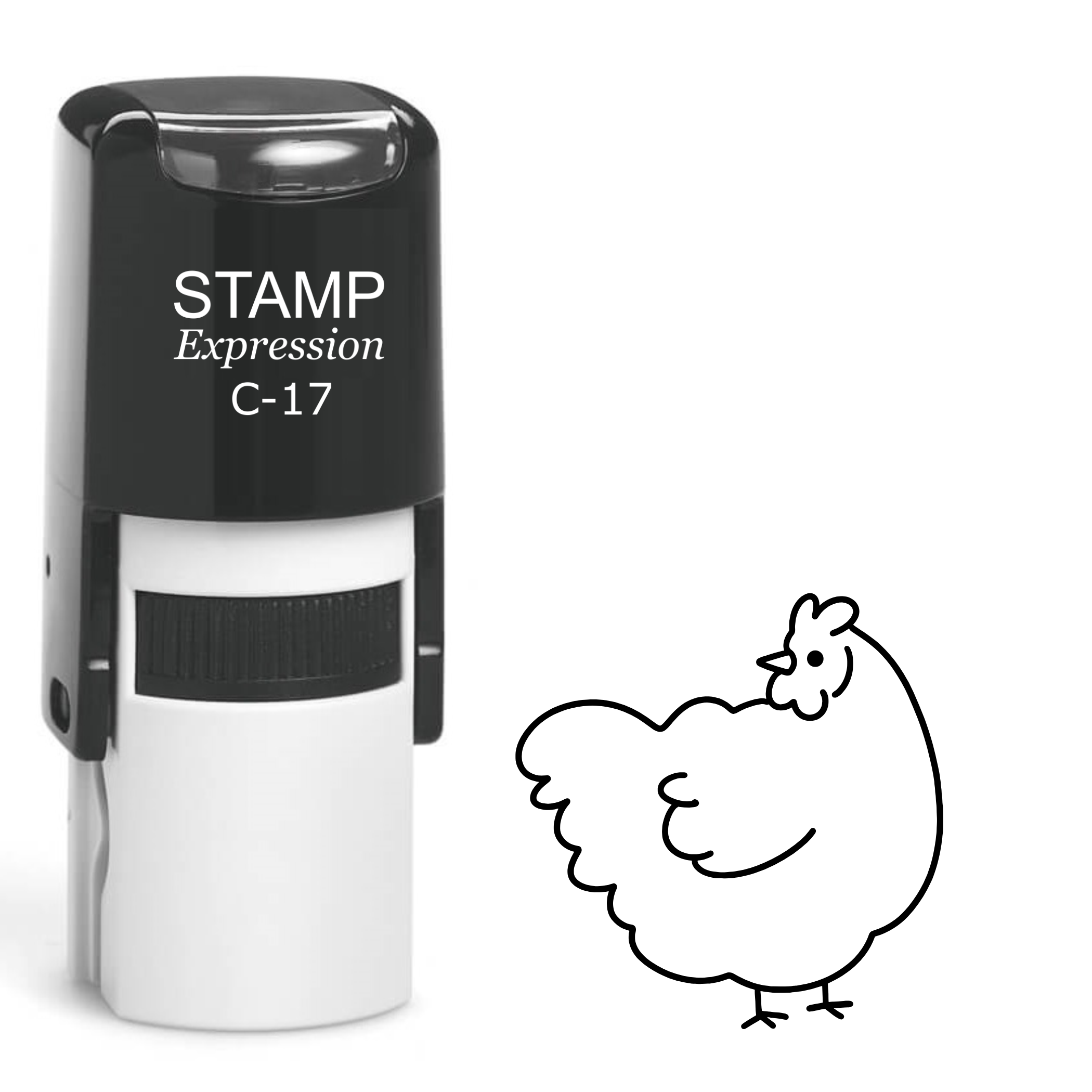 Fluffy chicken outline Self Inking Rubber Stamp (SH-64241)