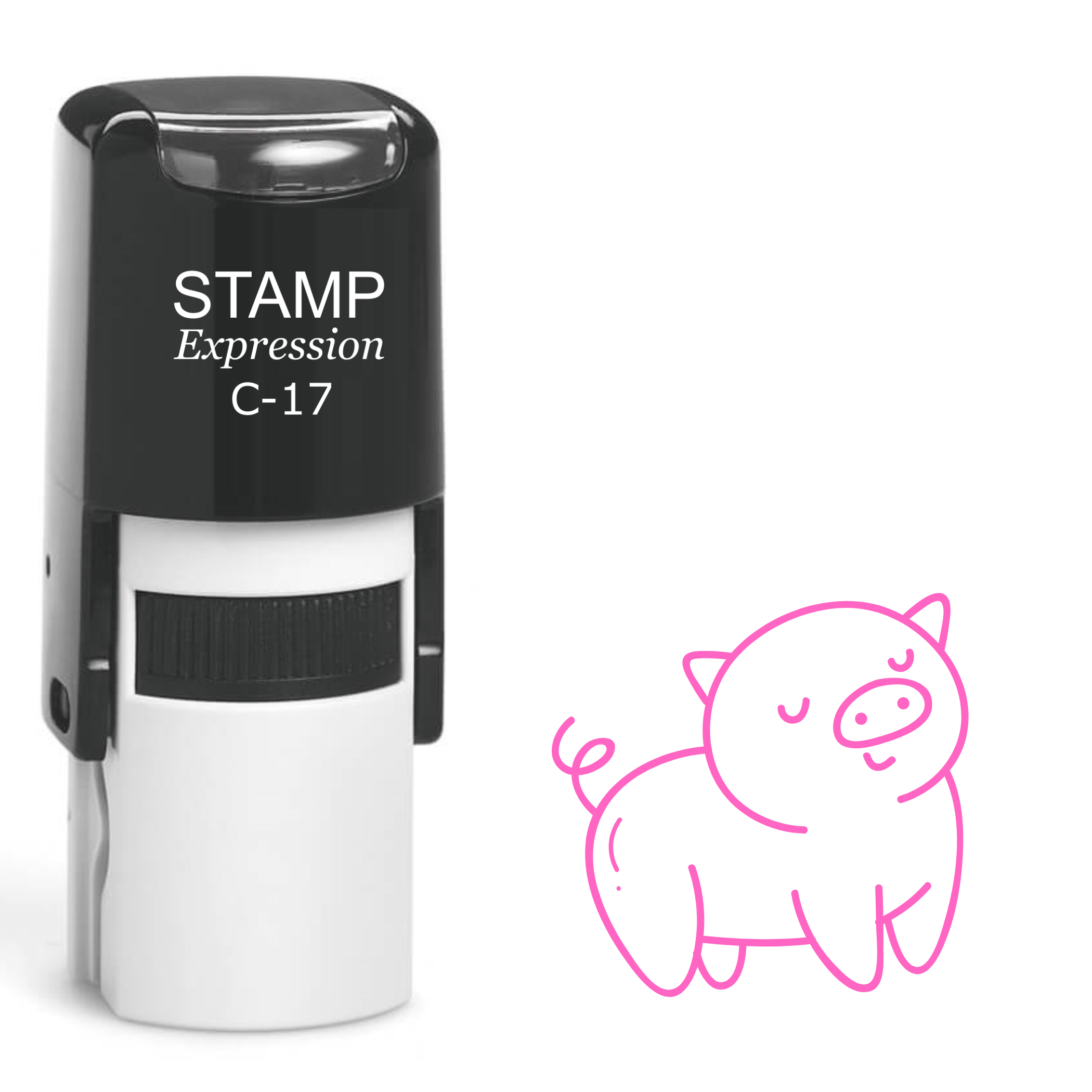 Fancy pig outline Self Inking Rubber Stamp (SH-64244)