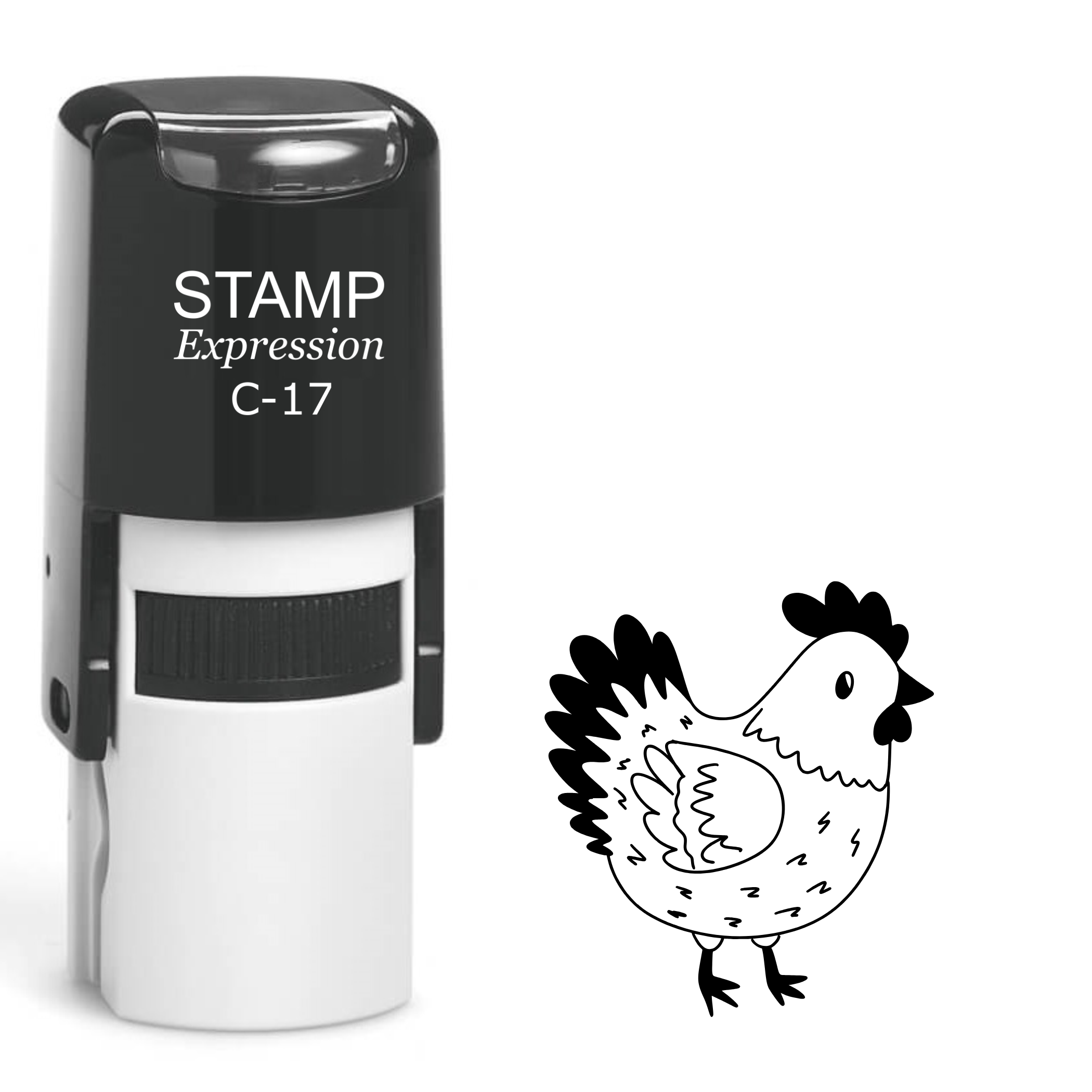 Fancy rooster outline Self Inking Rubber Stamp (SH-64245)