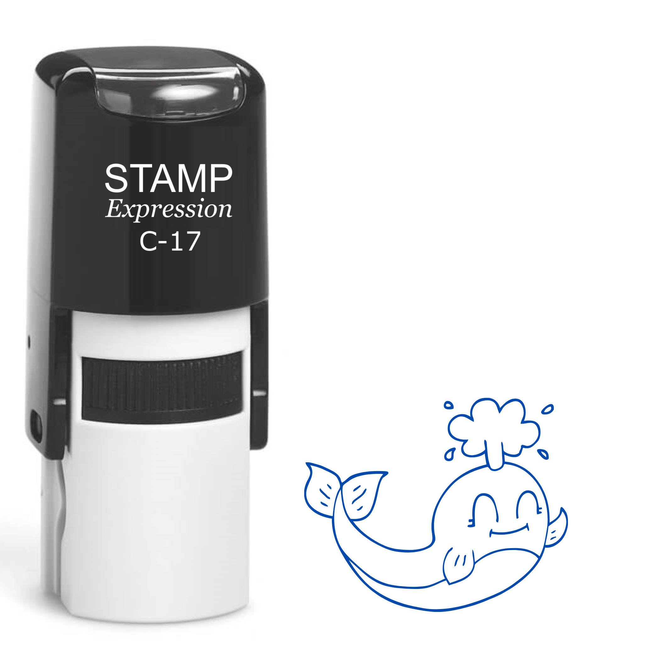 Happy whale blowing water Self Inking Rubber Stamp (SH-64255)