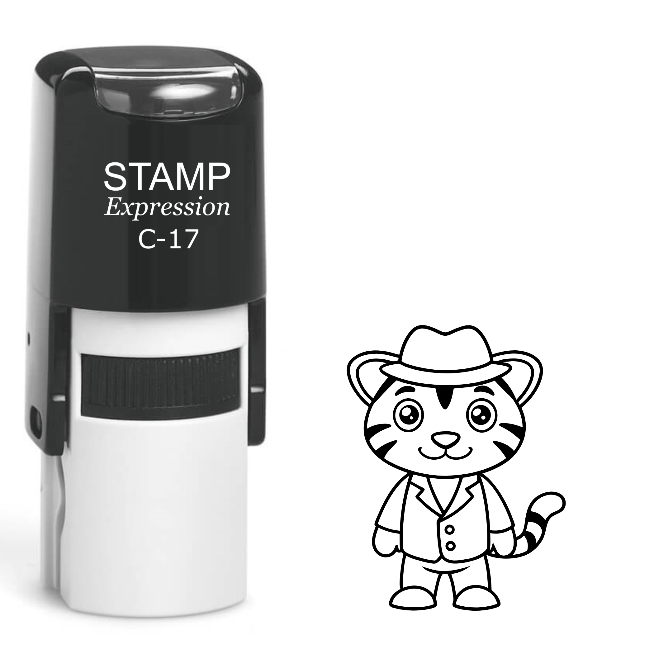 Baby tiger in a suit and a hat Self Inking Rubber Stamp (SH-64264)
