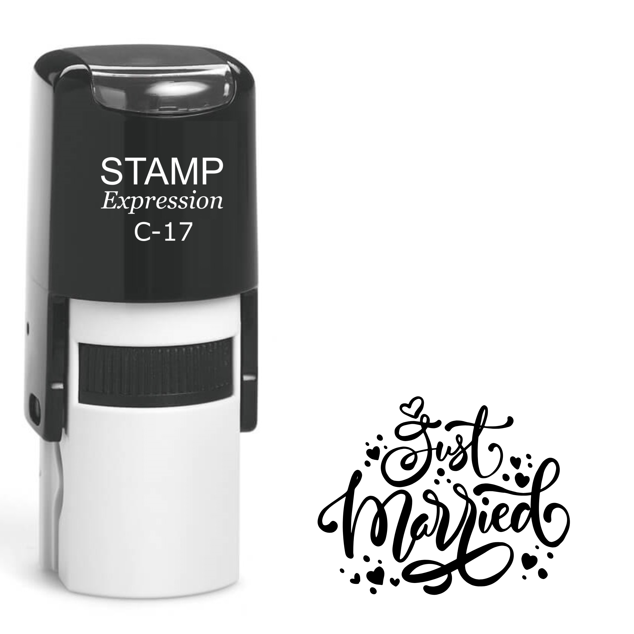 Just Married fancy script Self Inking Rubber Stamp (SH-64299)