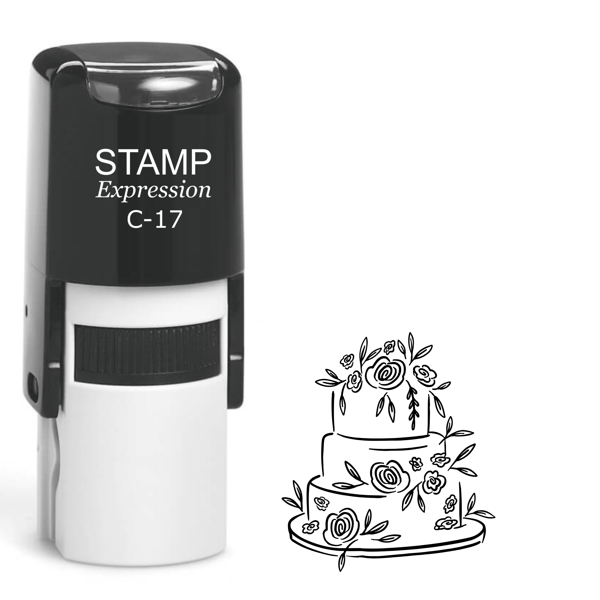 Wedding cake with flowers Self Inking Rubber Stamp (SH-64311)