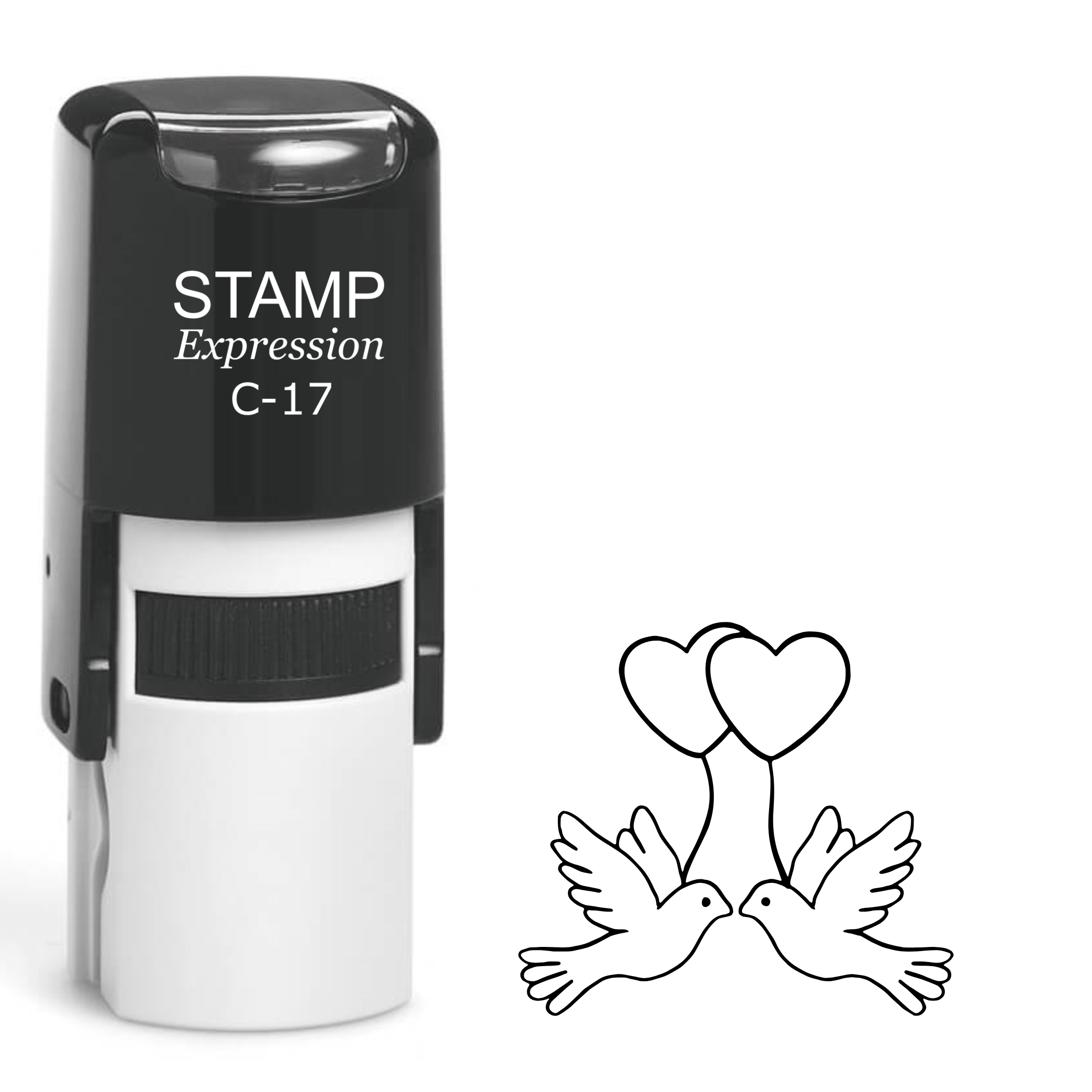 Doves with hearts Self Inking Rubber Stamp (SH-64320)