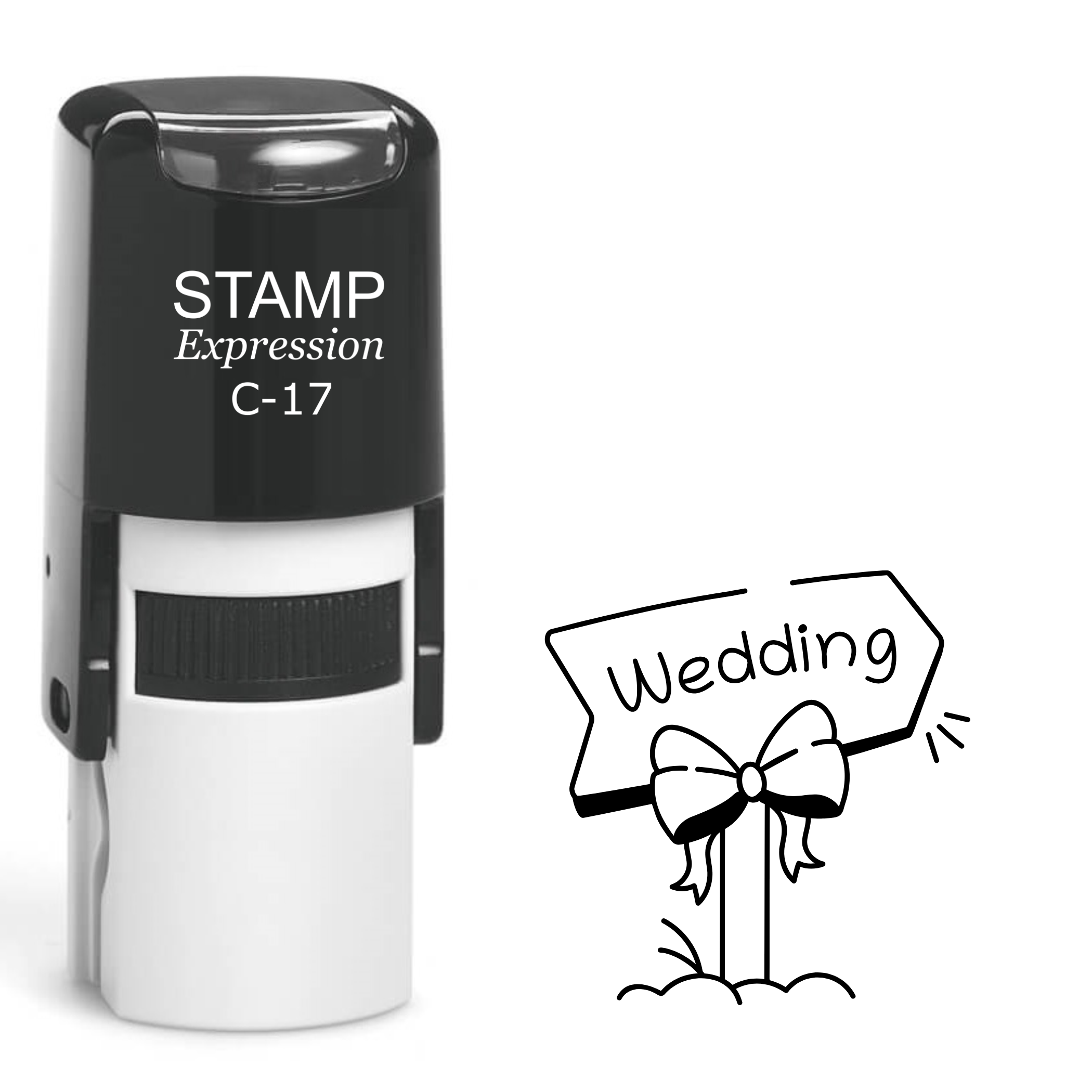 Wedding sign with ribbon Self Inking Rubber Stamp (SH-64331)