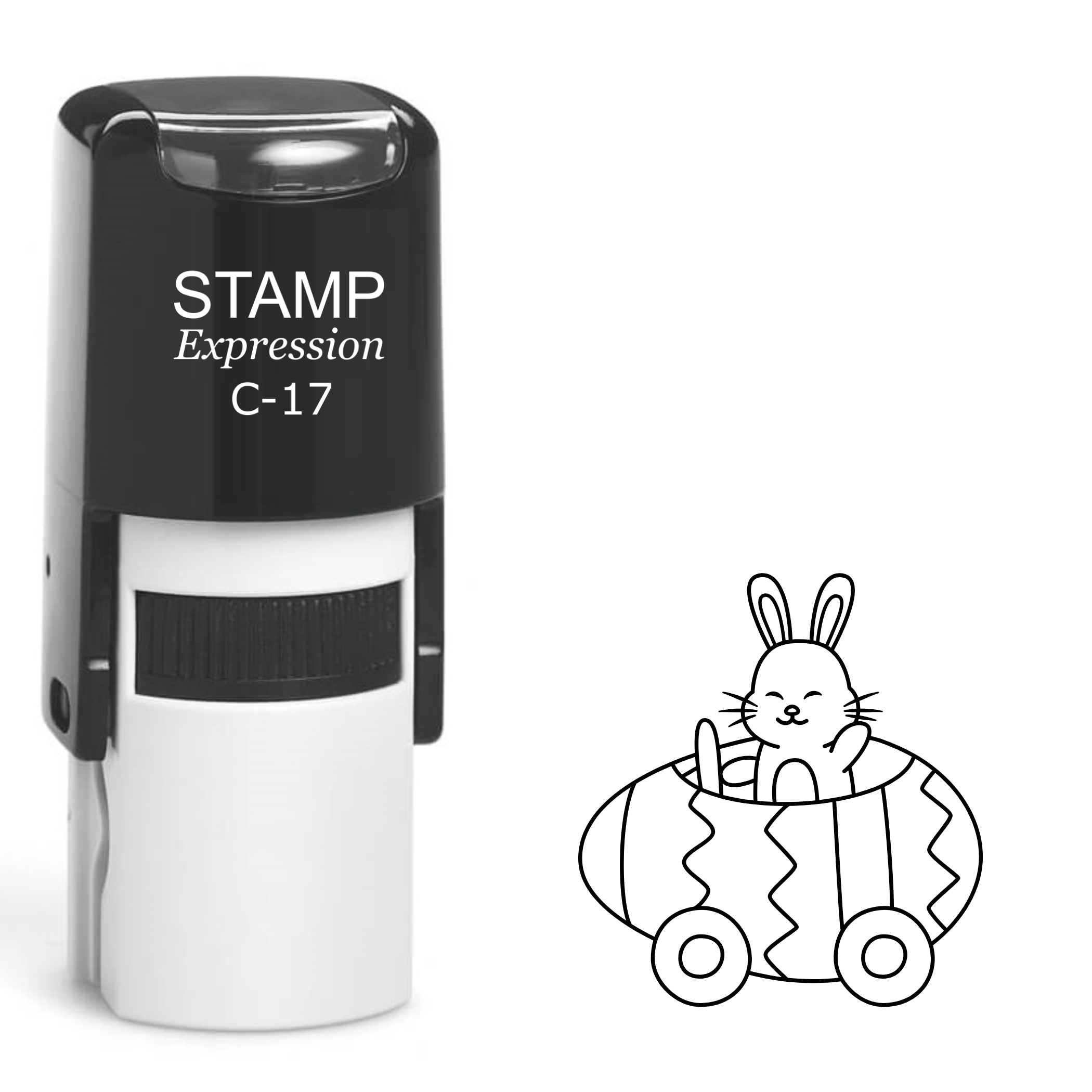 Easter bunny inside egg car Self Inking Rubber Stamp (SH-64346)