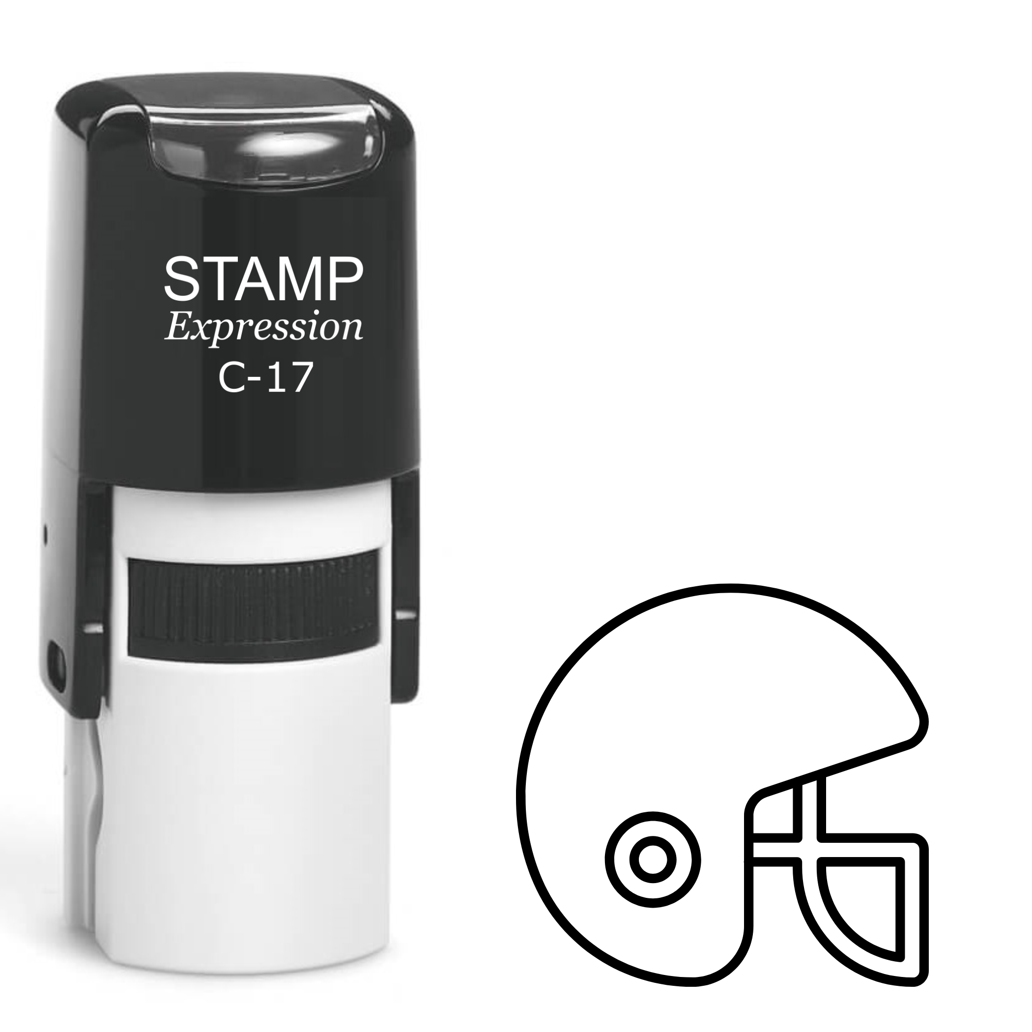 Football helmet outline Self Inking Rubber Stamp (SH-64393)