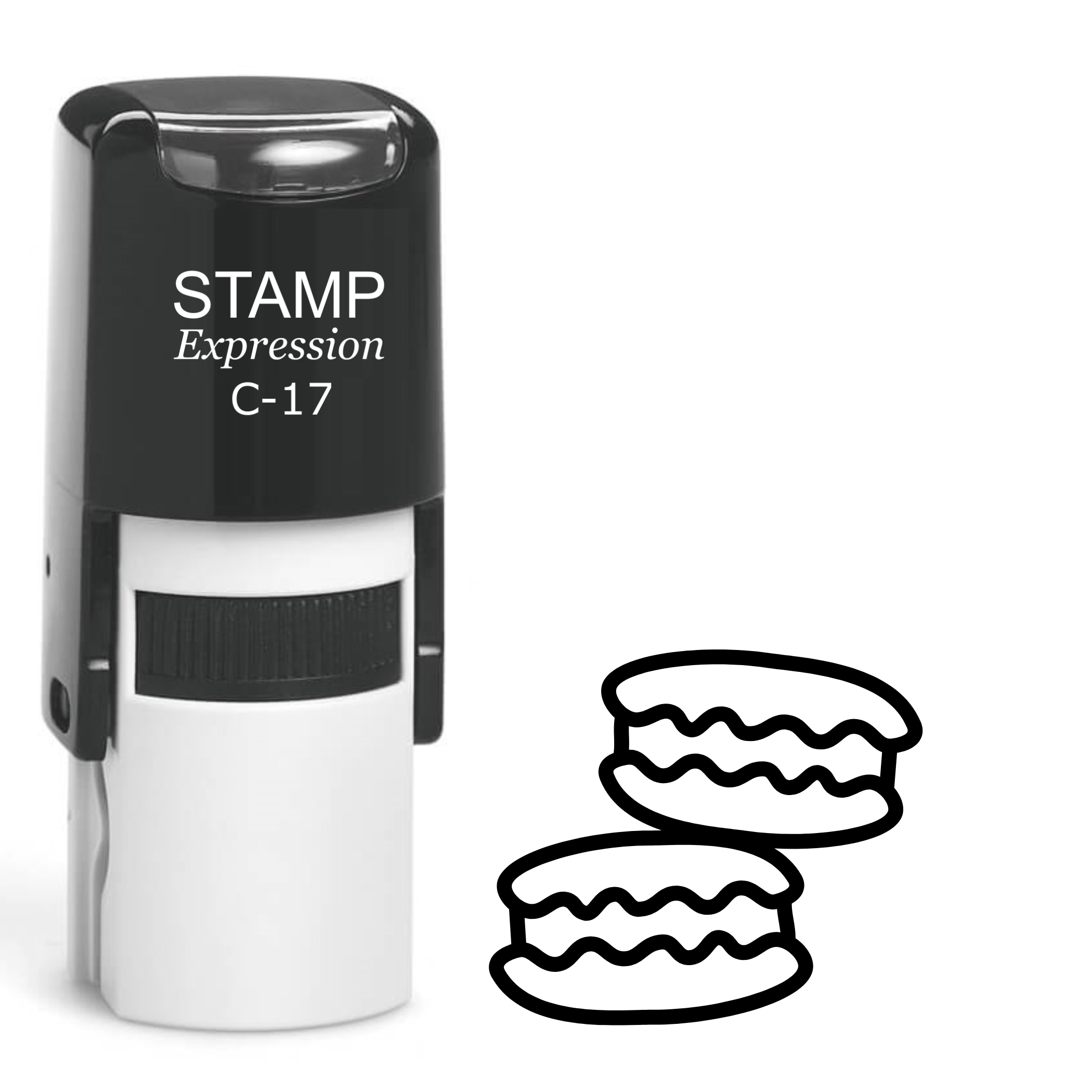 Two macarons outline Self Inking Rubber Stamp (SH-64395)