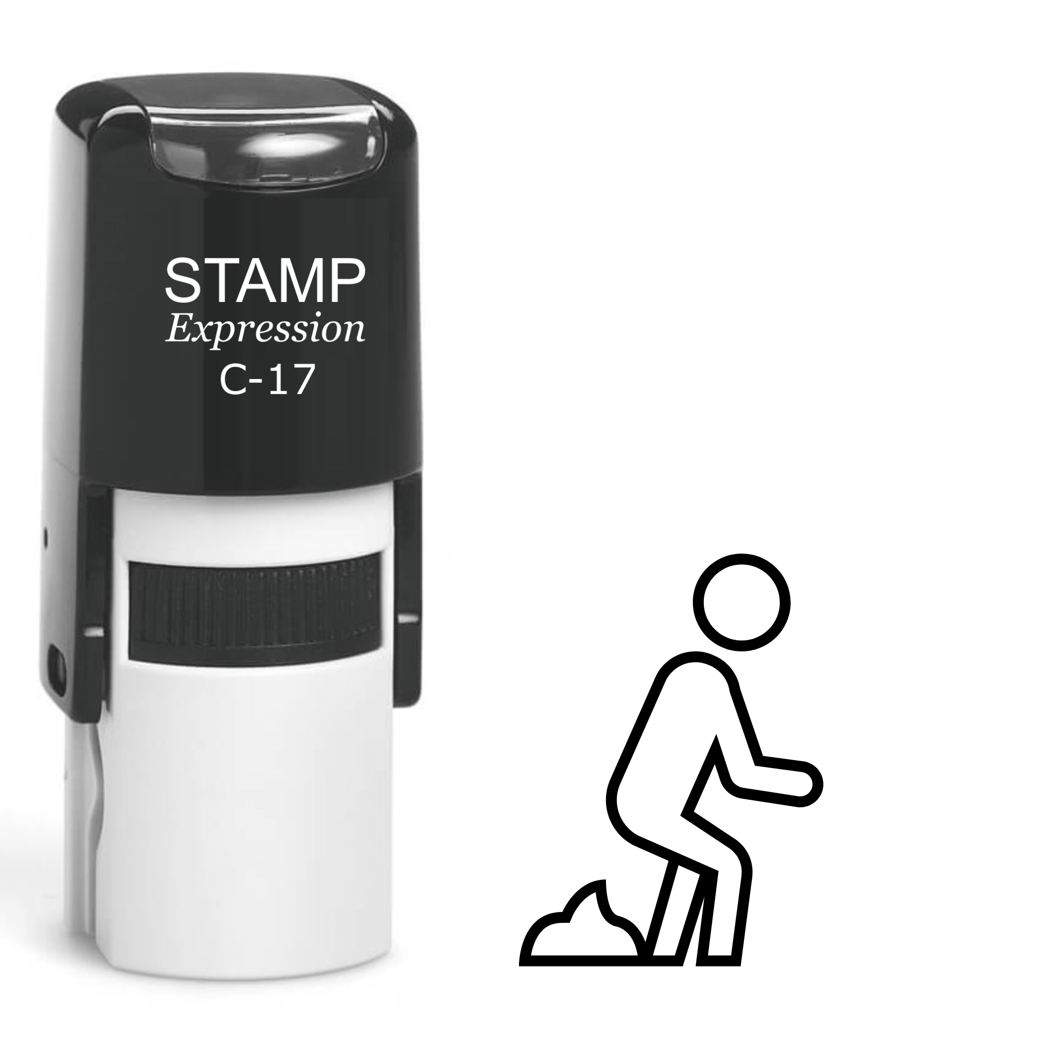 Pooping human outline Self Inking Rubber Stamp (SH-64420)