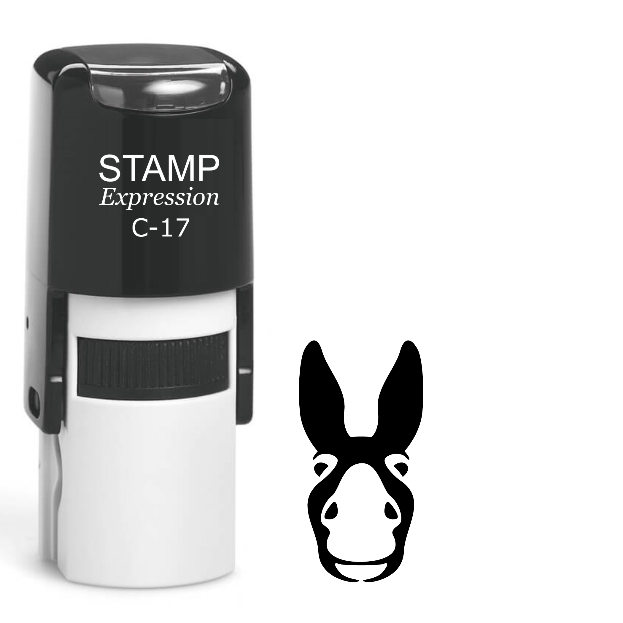 Donkey face silhouette Self Inking Rubber Stamp (SH-64429)