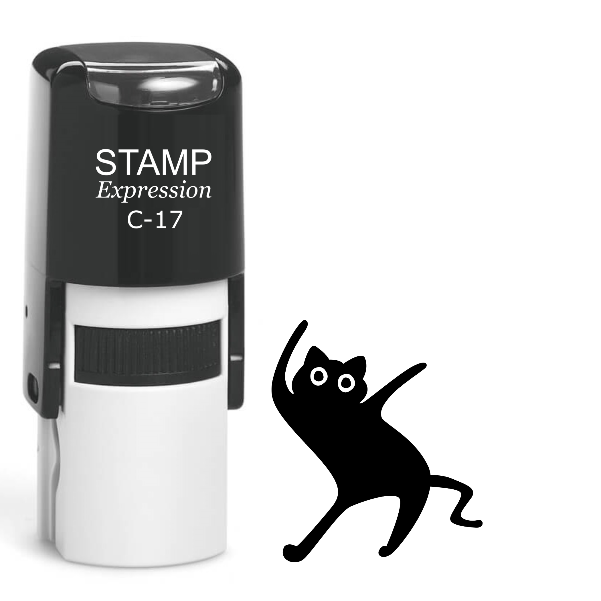 Funky black cat dancing Self Inking Rubber Stamp (SH-64431)