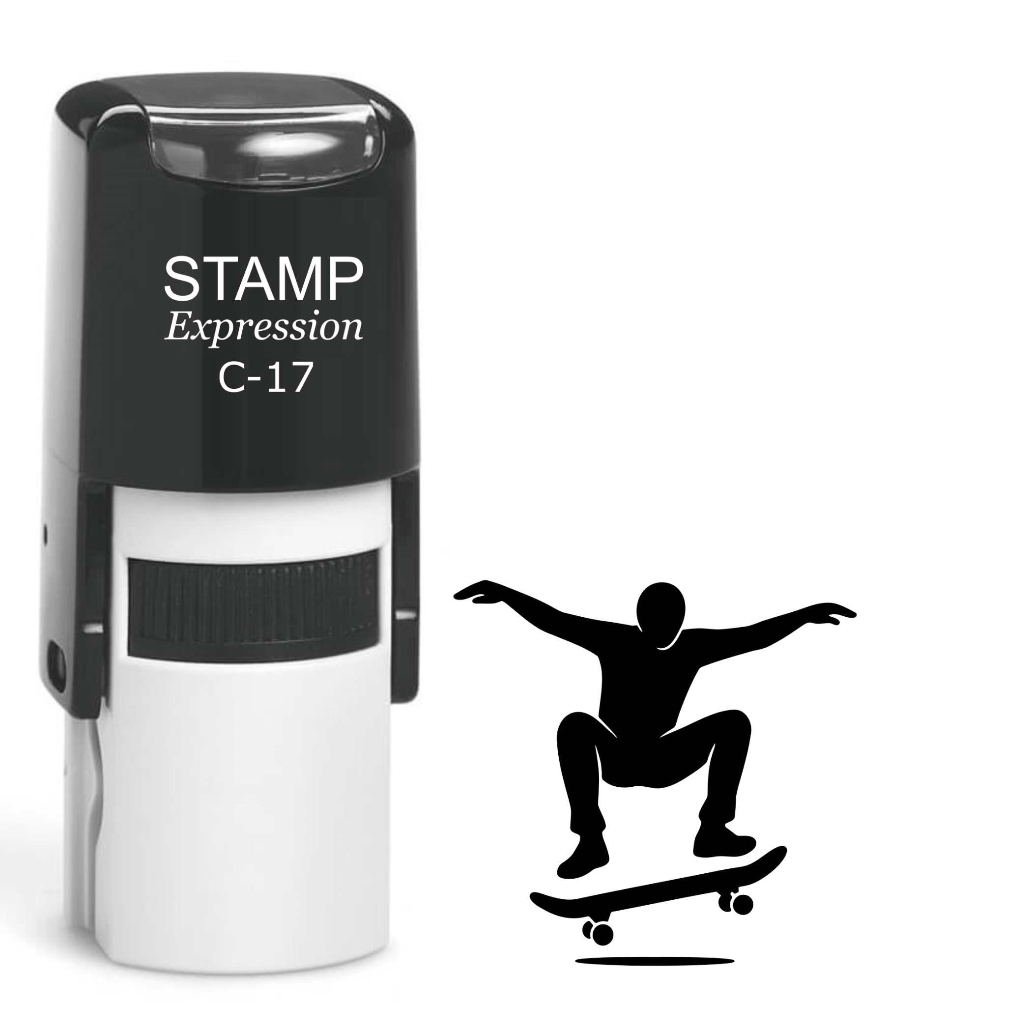 Jumping skateboarder Self Inking Rubber Stamp (SH-64447)