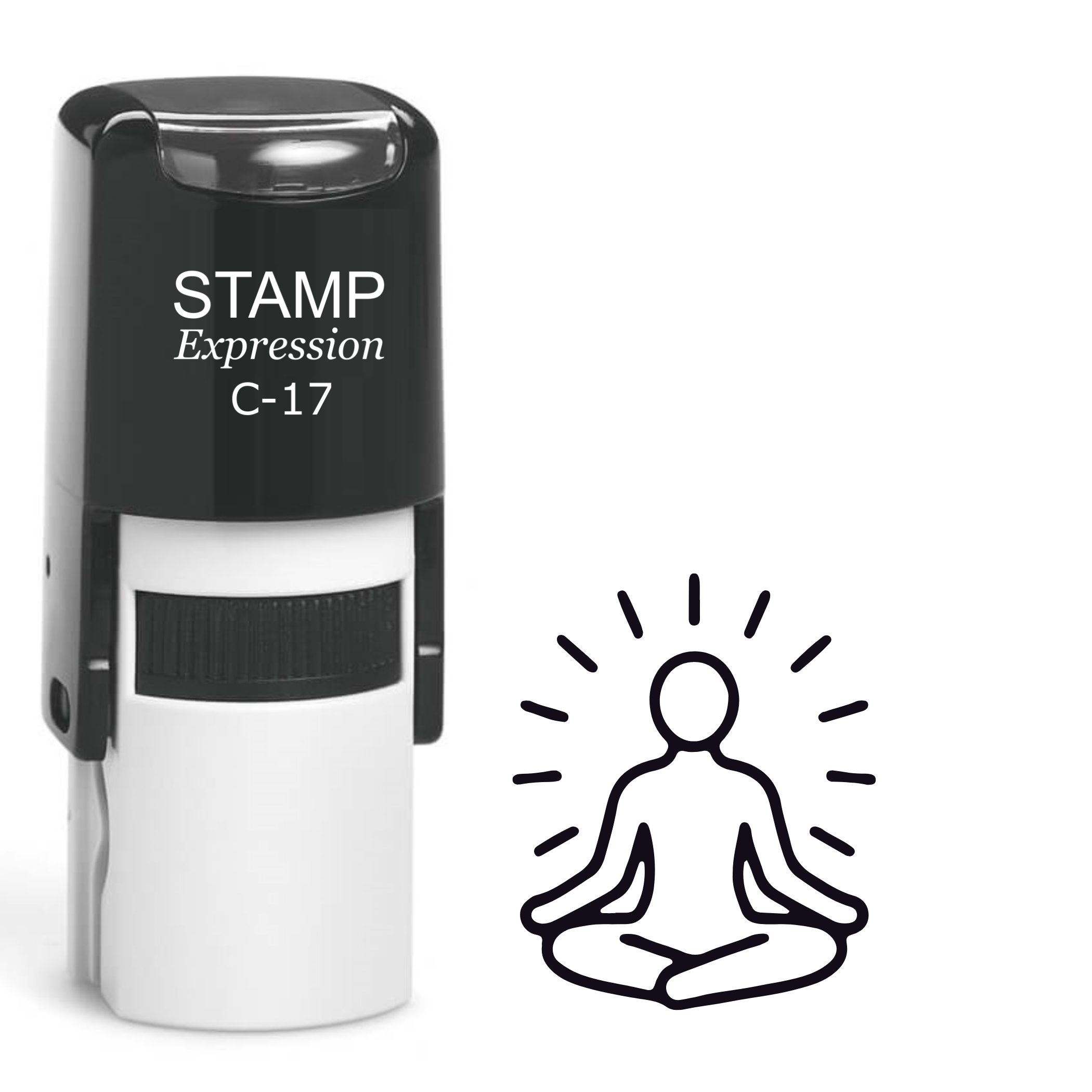 Zen person outline Self Inking Rubber Stamp (SH-64451)