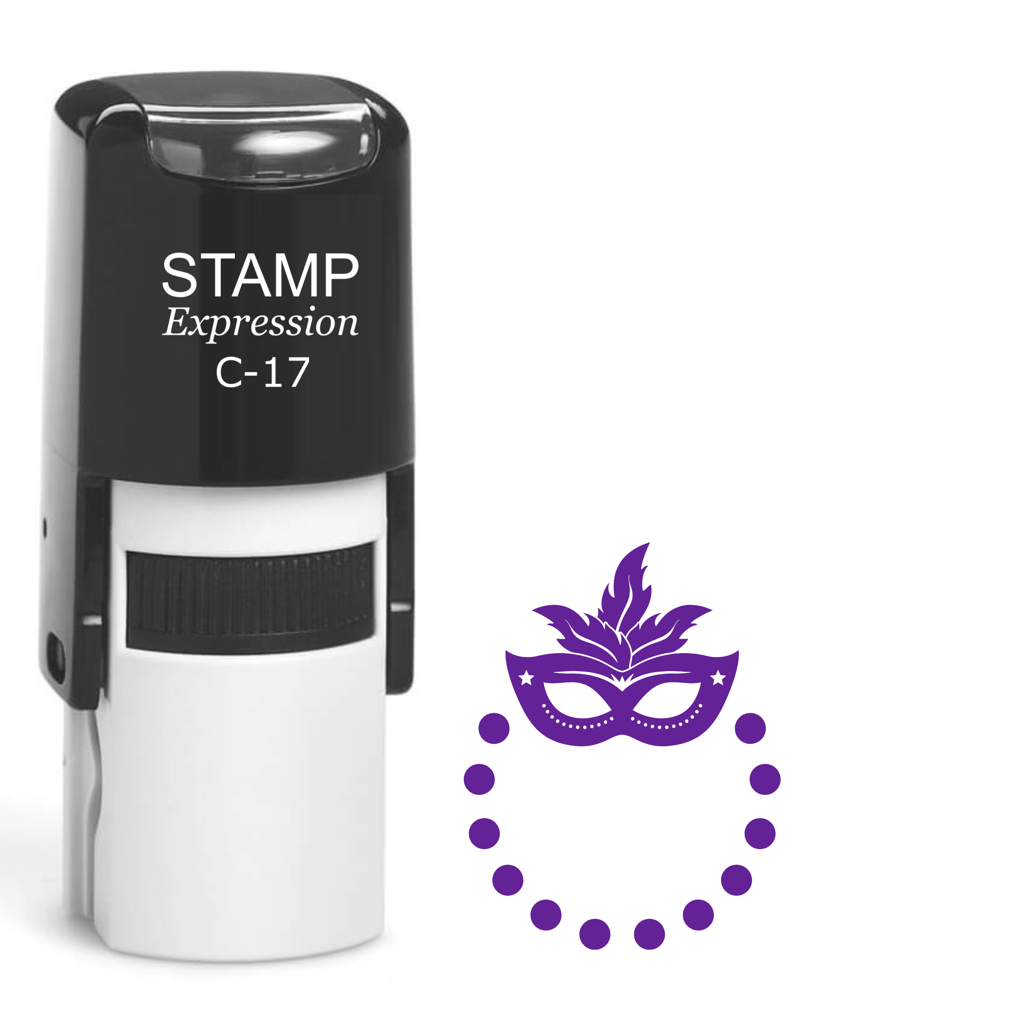 Mardi Gras beads with jester hat Self Inking Rubber Stamp (SH-64462)