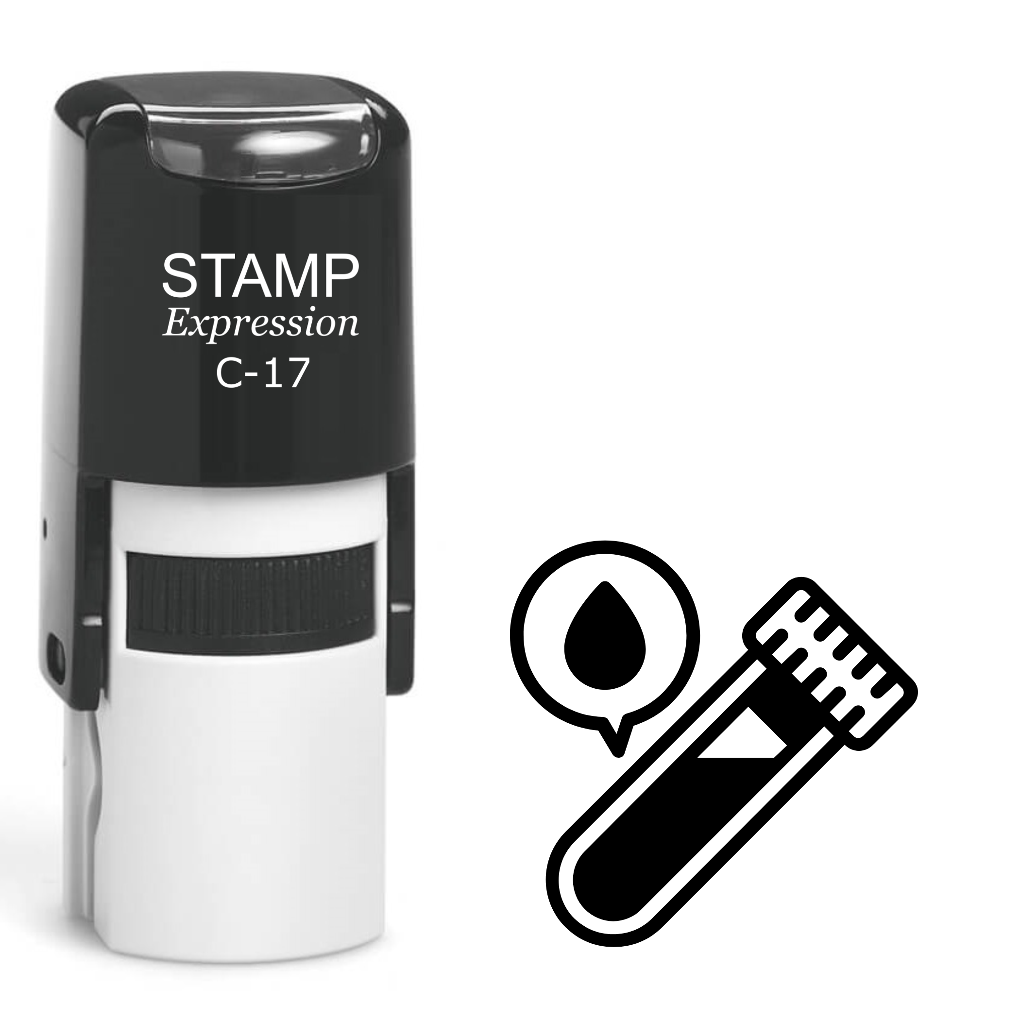 Vial with blood Self Inking Rubber Stamp (SH-64508)