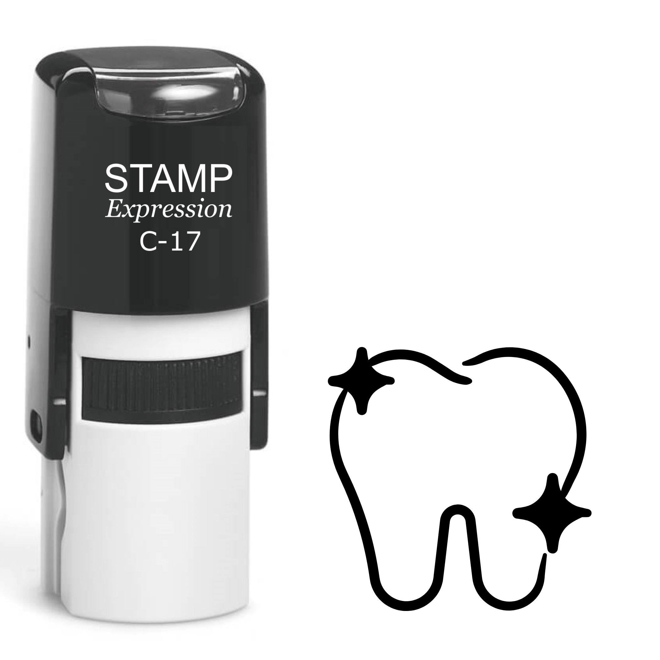 Sparkling tooth outline Self Inking Rubber Stamp (SH-64514)