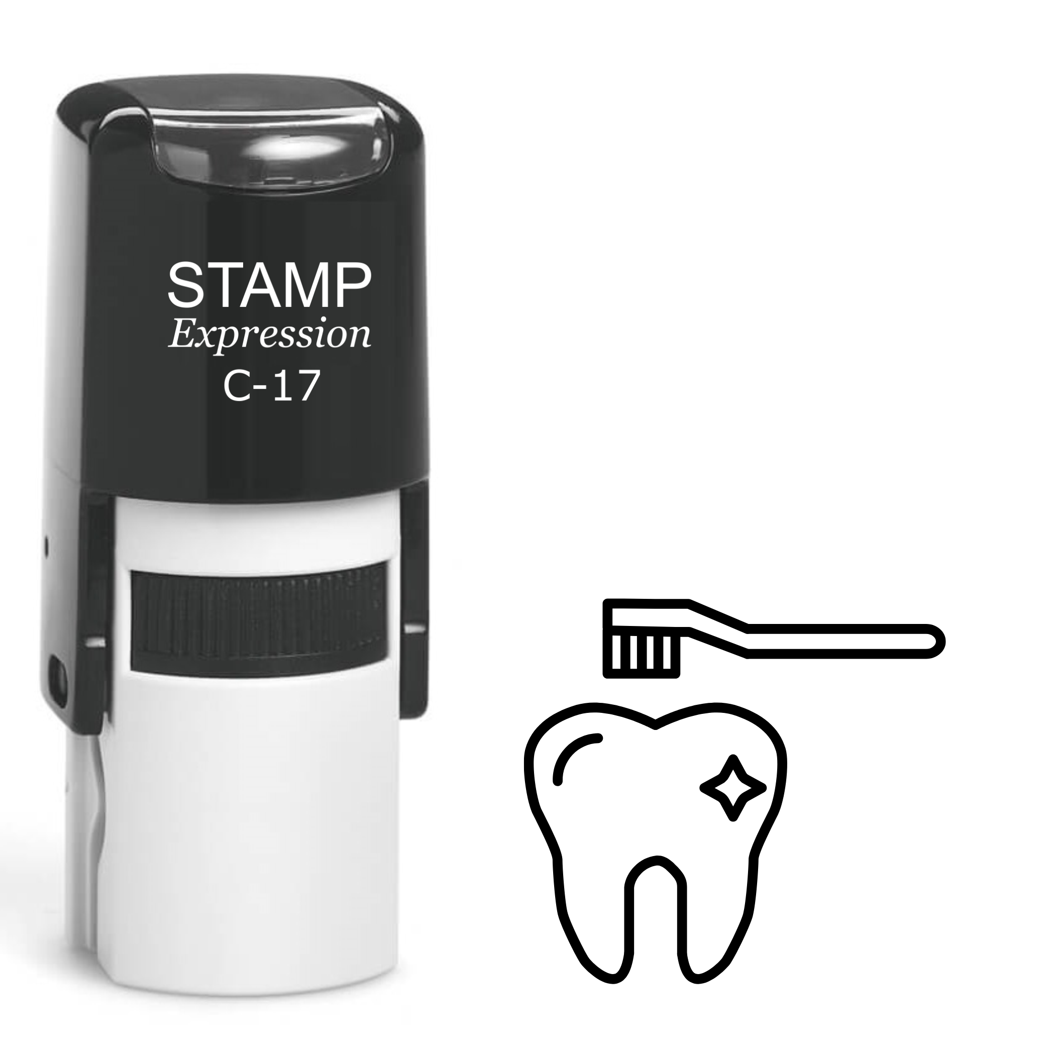 Sparkling tooth with toothbrush Self Inking Rubber Stamp (SH-64515)
