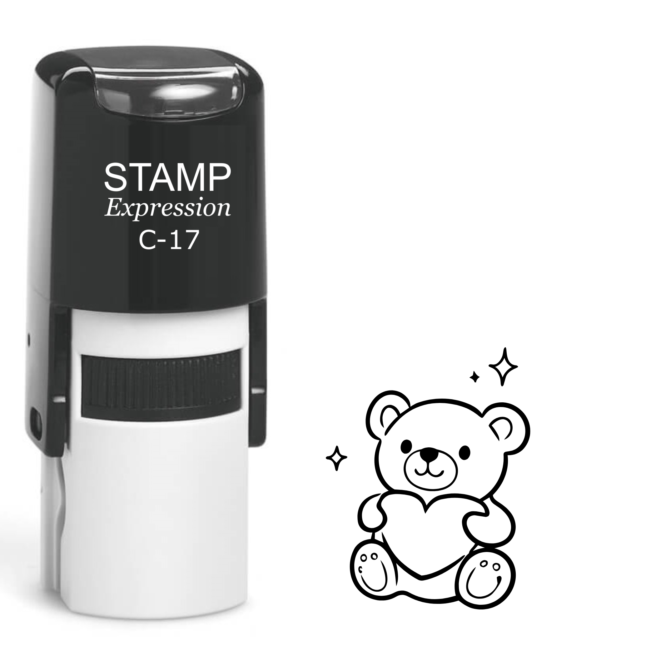Cute teddy bear with a heart Self Inking Rubber Stamp (SH-64528)